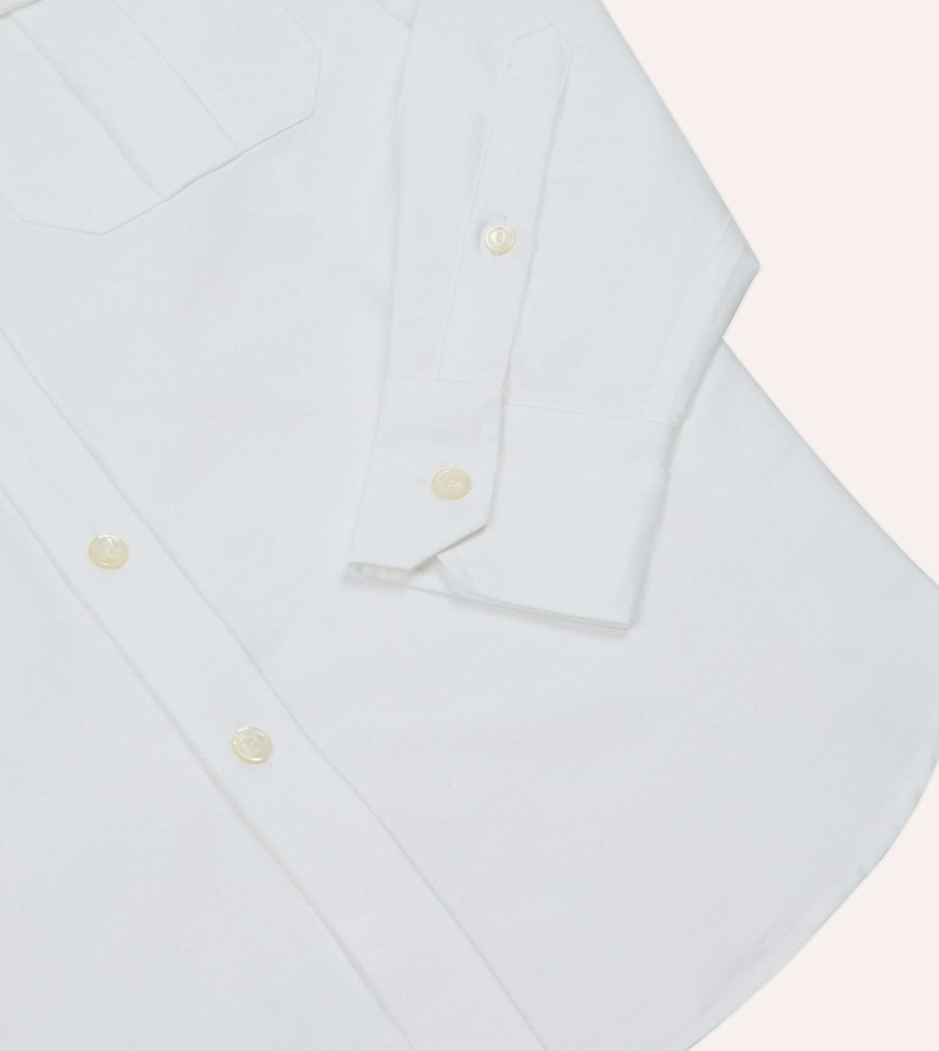 White Oxford Cotton Military Shirt sold by Drake's London product image thumbnail 5