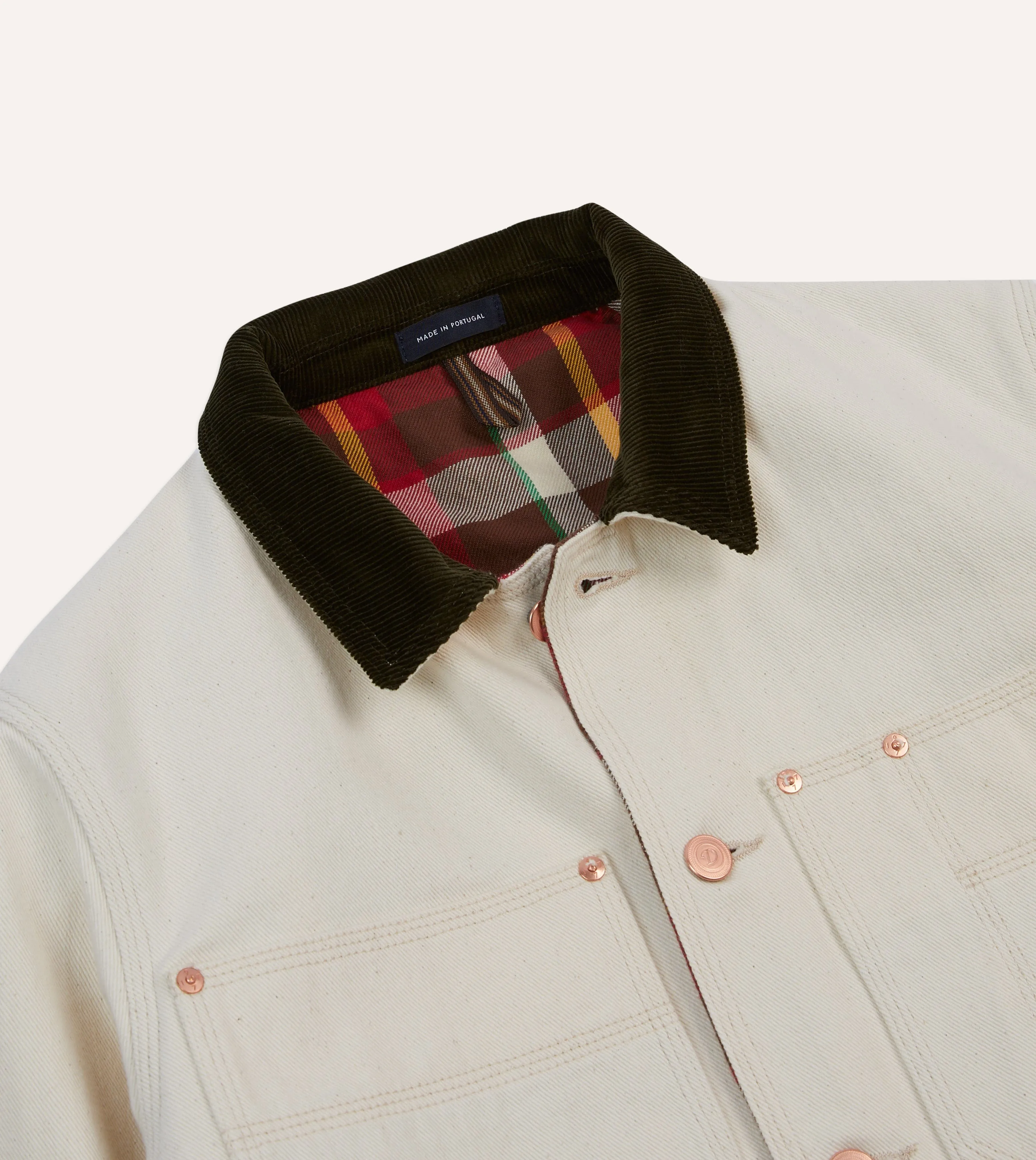 Ecru Denim Welder Jacket sold by Drake's London product image thumbnail 3