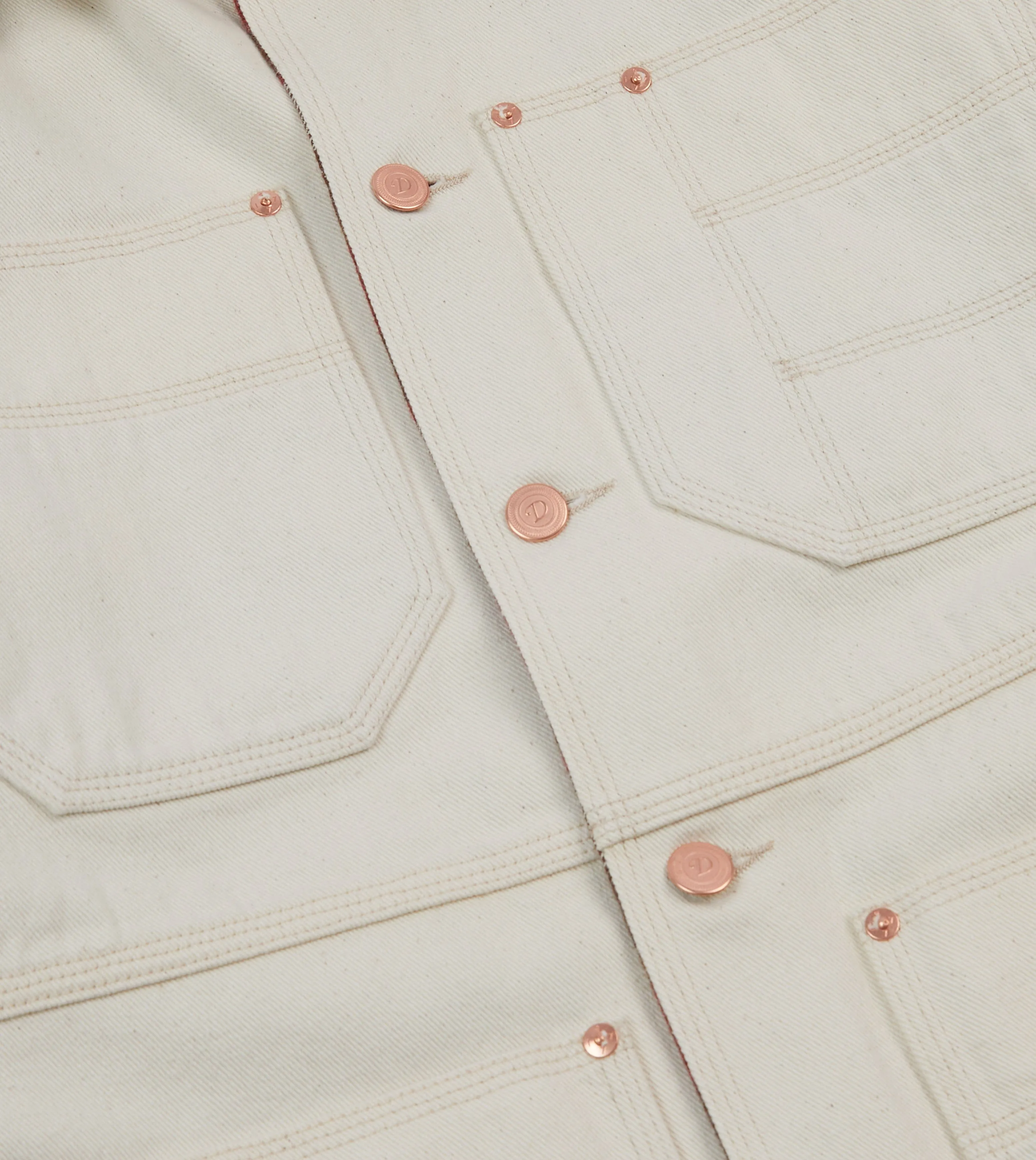 Ecru Denim Welder Jacket sold by Drake's London product image thumbnail 4