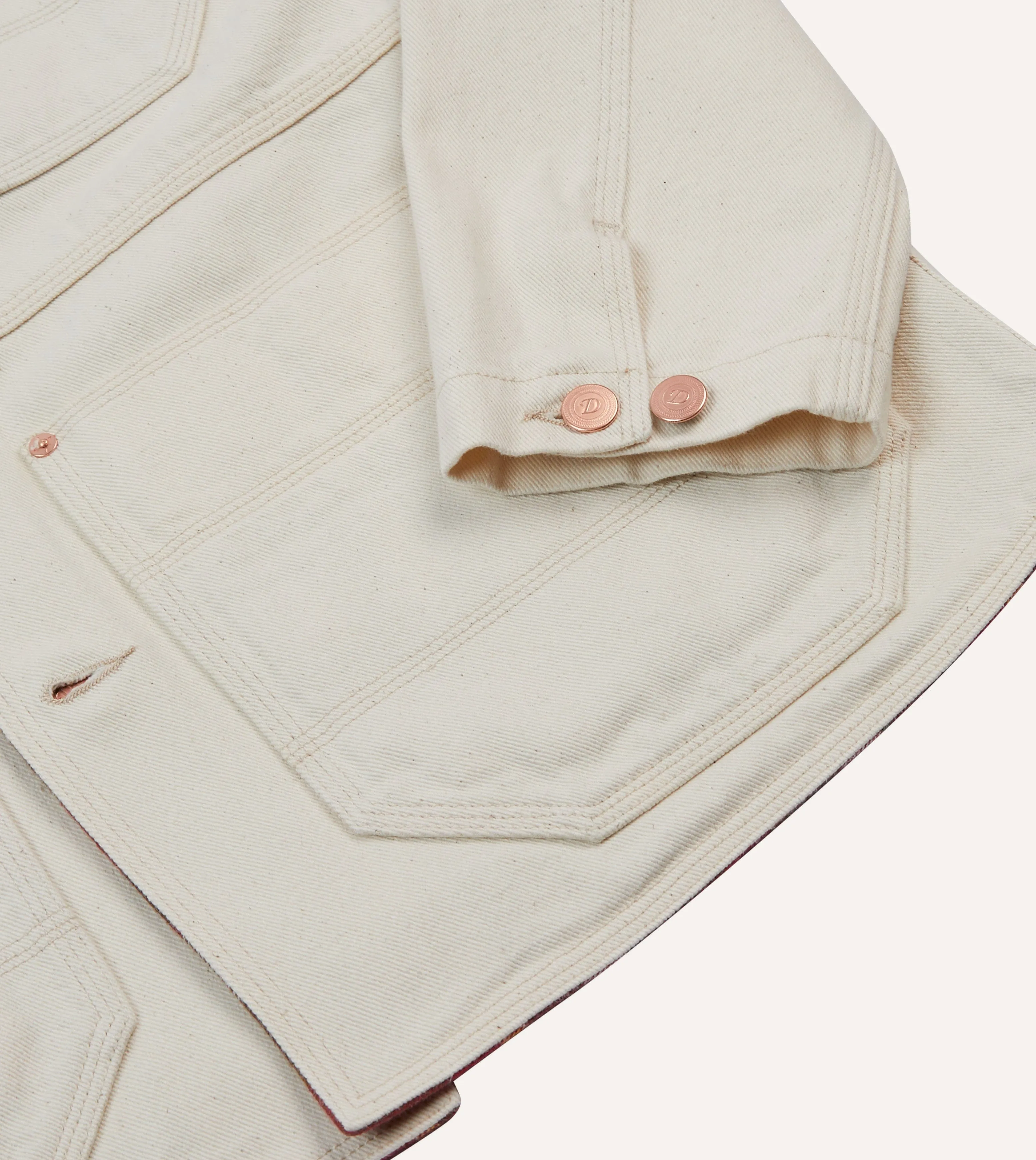 Ecru Denim Welder Jacket sold by Drake's London product image thumbnail 5