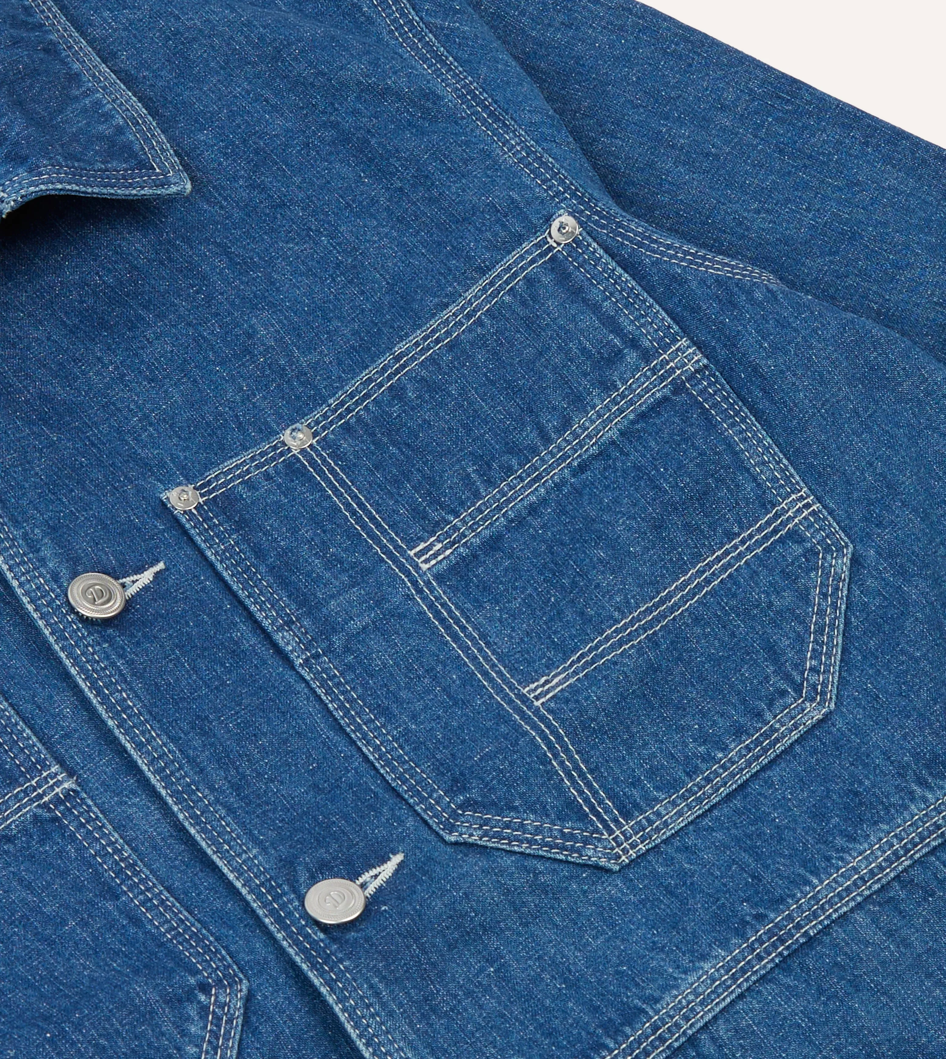 Stone Wash Selvedge Denim Welder Jacket sold by Drake's London product image thumbnail 4
