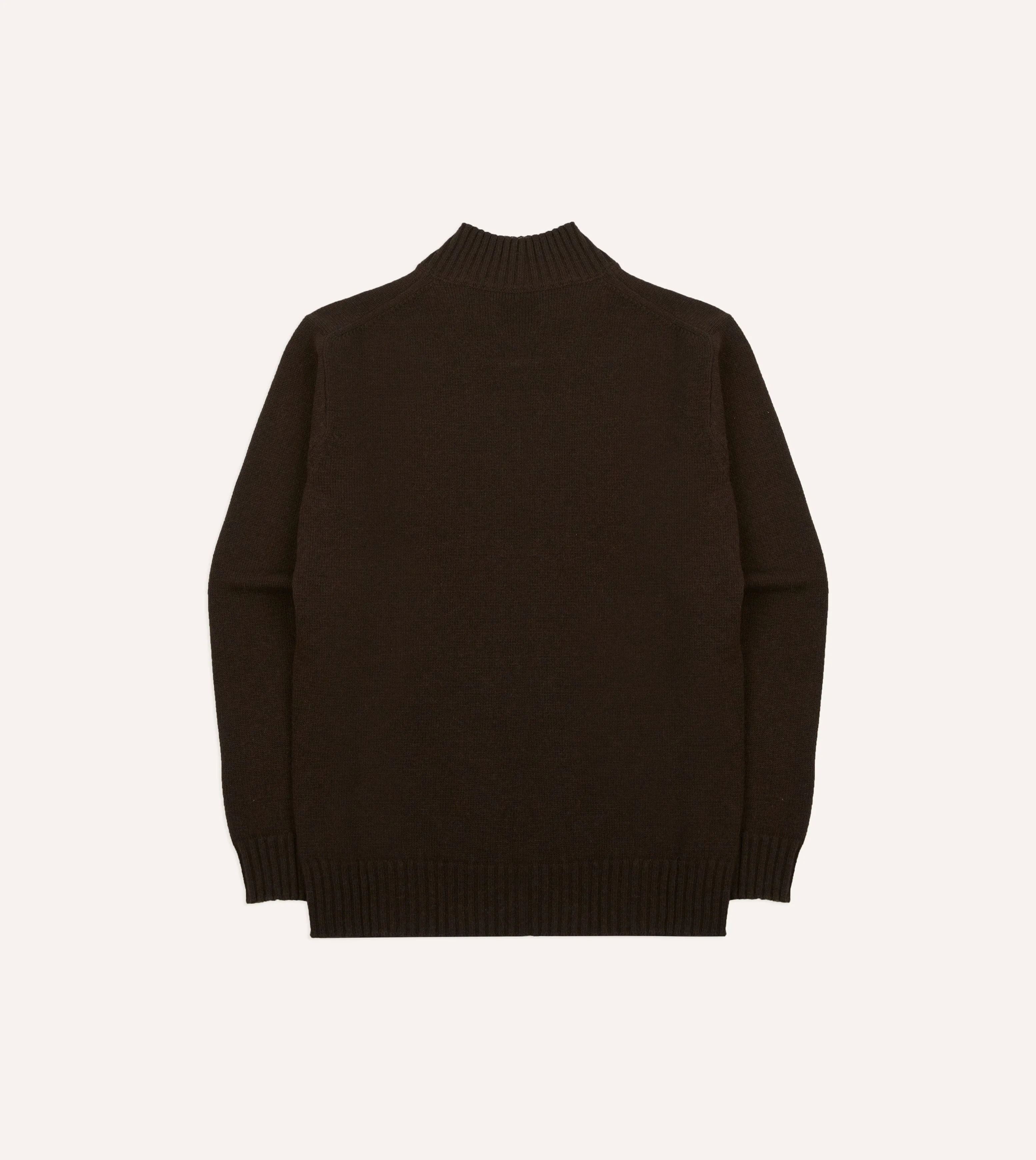 Brown Alpaca Lambswool Ribbed Integral Collar Jumper sold by Drake's London product image thumbnail 5