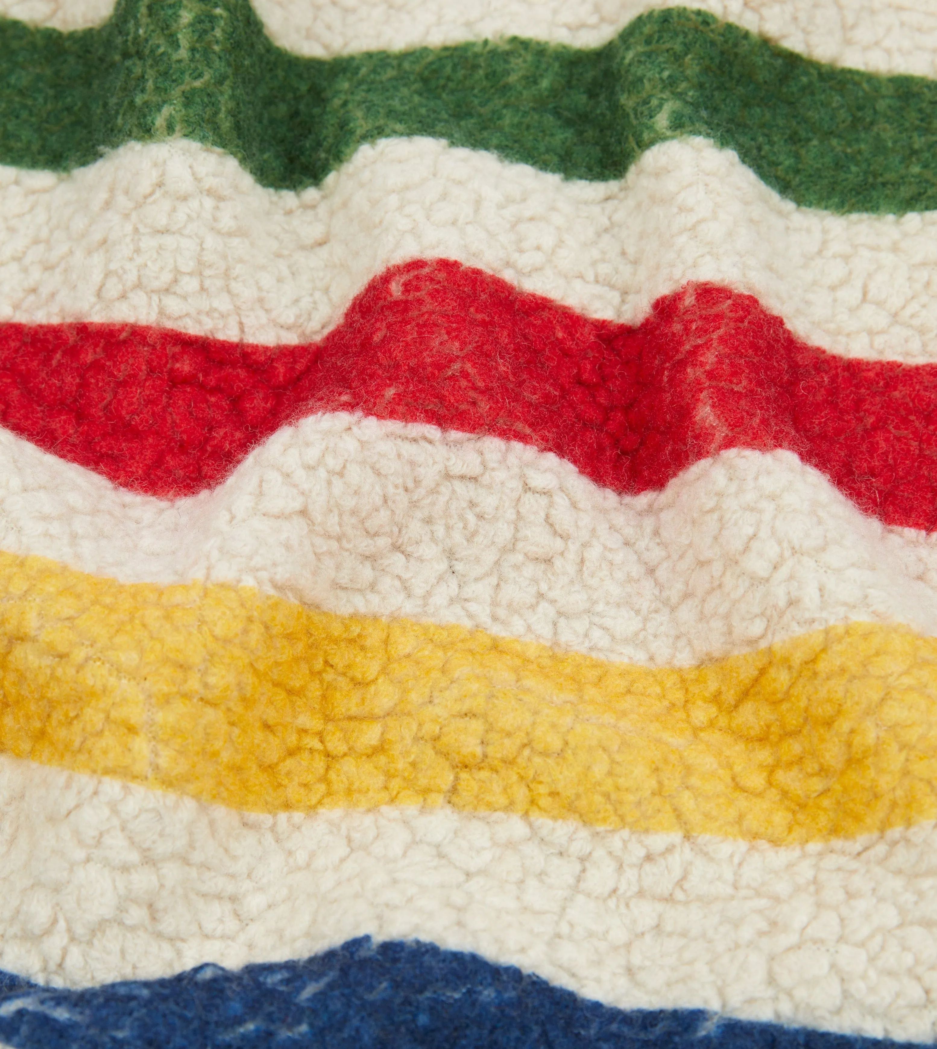 Ecru Stripe Boucle Wool Zip Fleece Jacket sold by Drake's London product image thumbnail 2