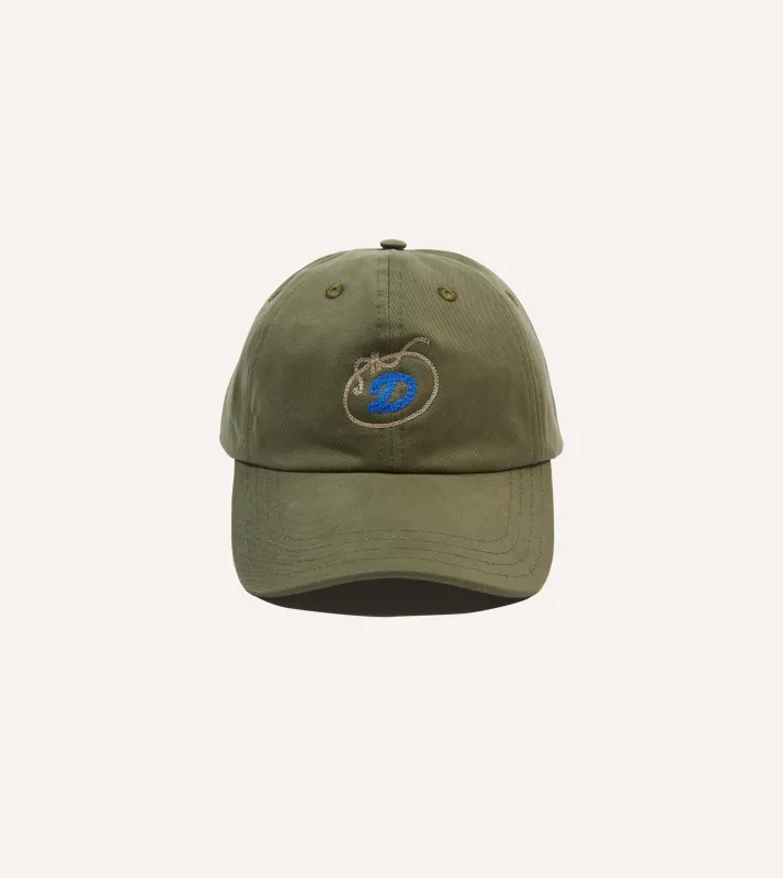 ‘D’ Lasso Emblem Cotton Twill Baseball Cap sold by Drake's London
