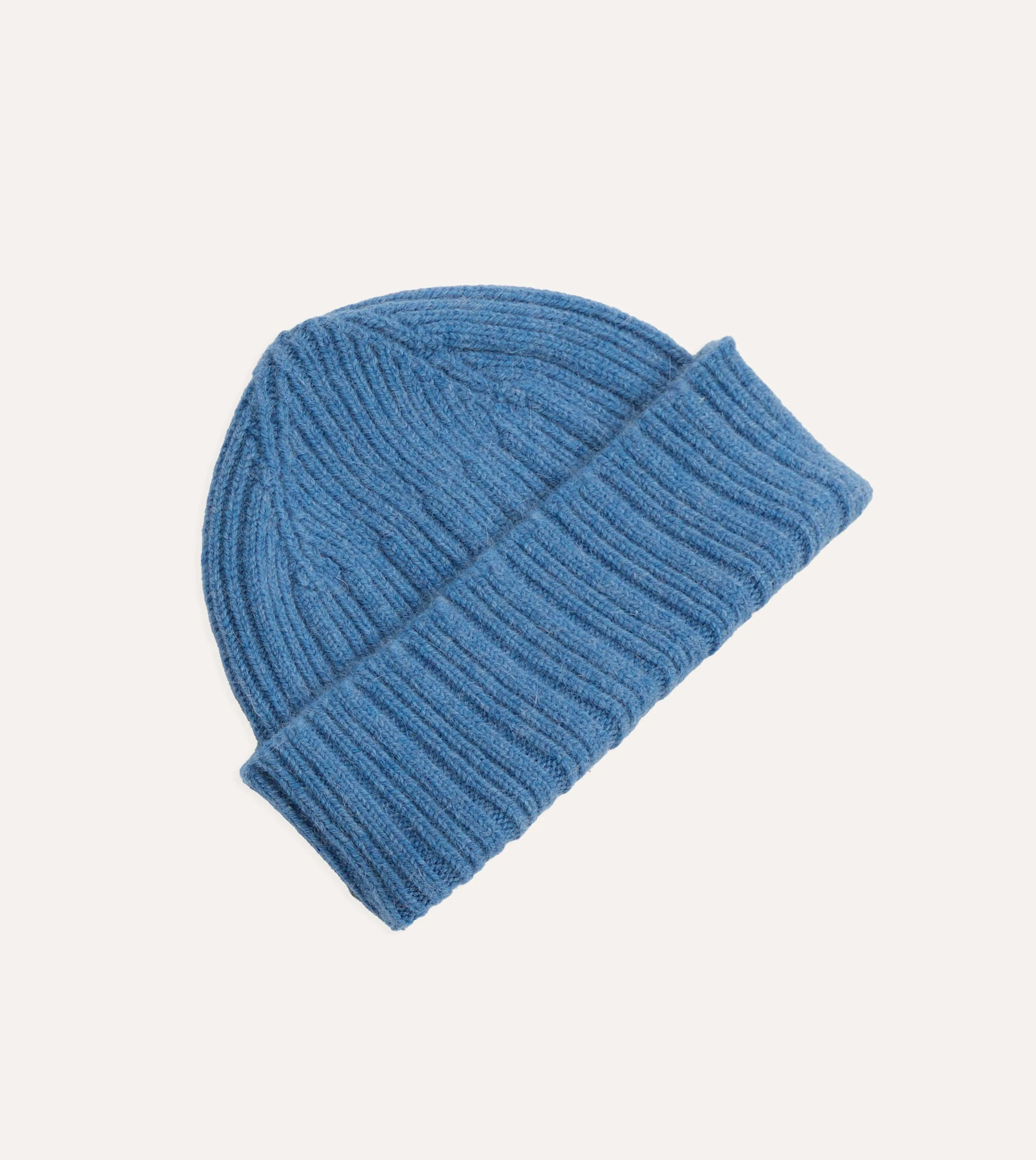 Sky Blue Geelongora Ribbed Knit Cap sold by Drake's London product image thumbnail 3