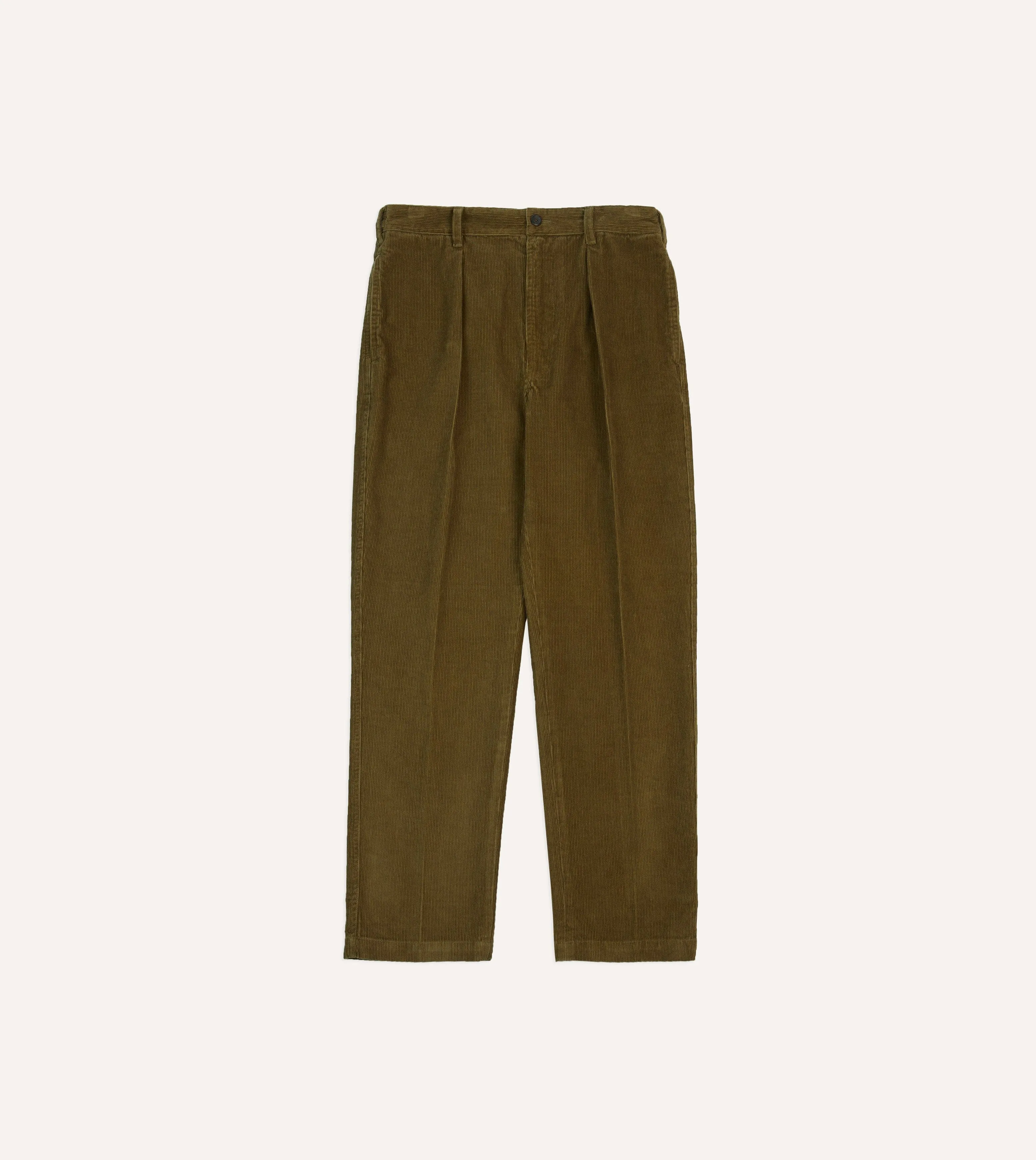 Olive Cotton Corduroy Field Games Trousers sold by Drake's London product image thumbnail 3