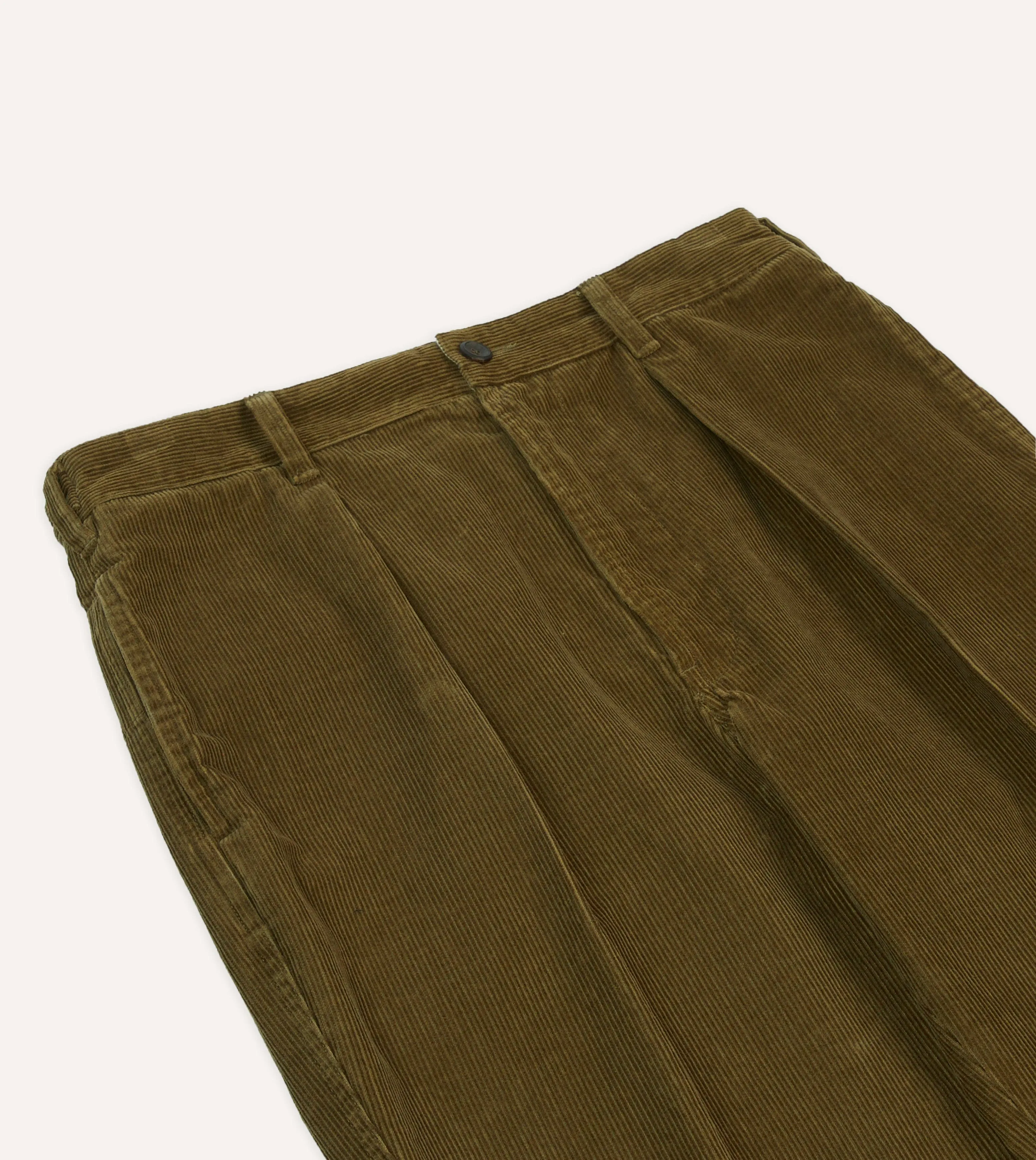 Olive Cotton Corduroy Field Games Trousers sold by Drake's London product image thumbnail 4