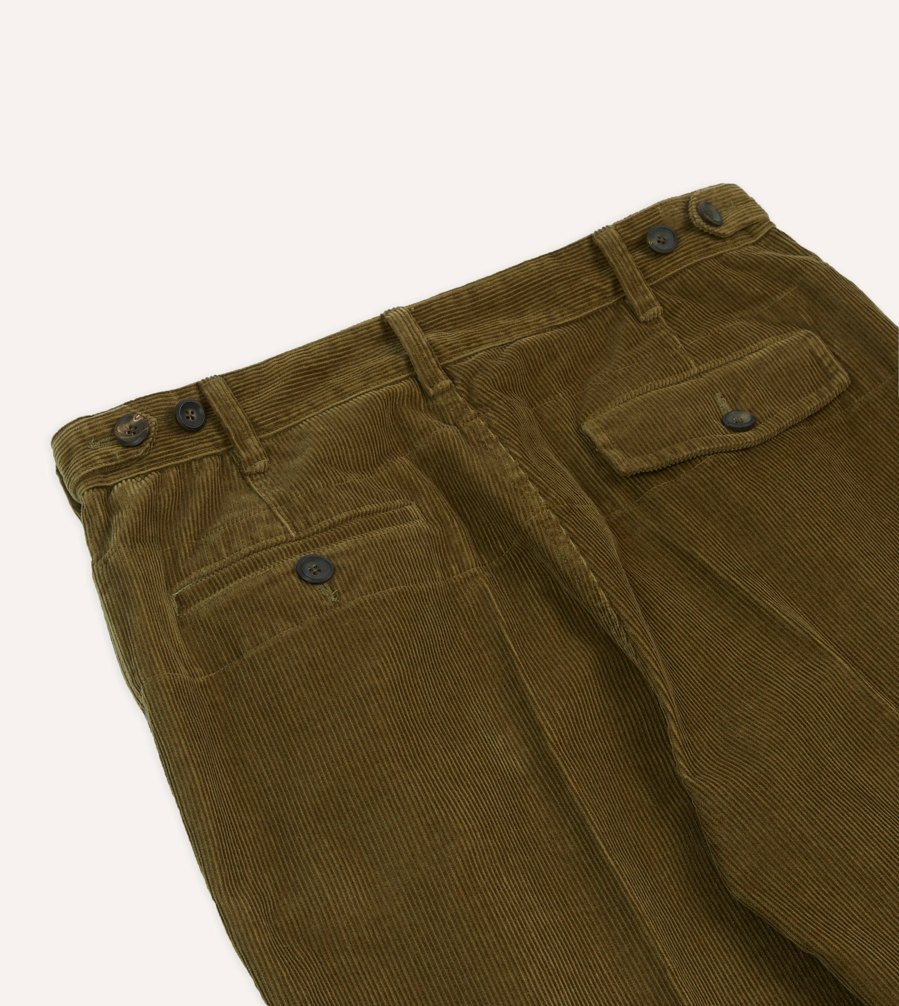 Olive Cotton Corduroy Field Games Trousers sold by Drake's London product image thumbnail 5