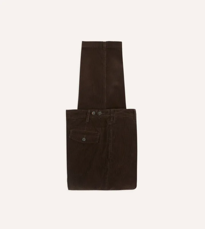 Brown Cotton Corduroy Field Games Trousers sold by Drake's London