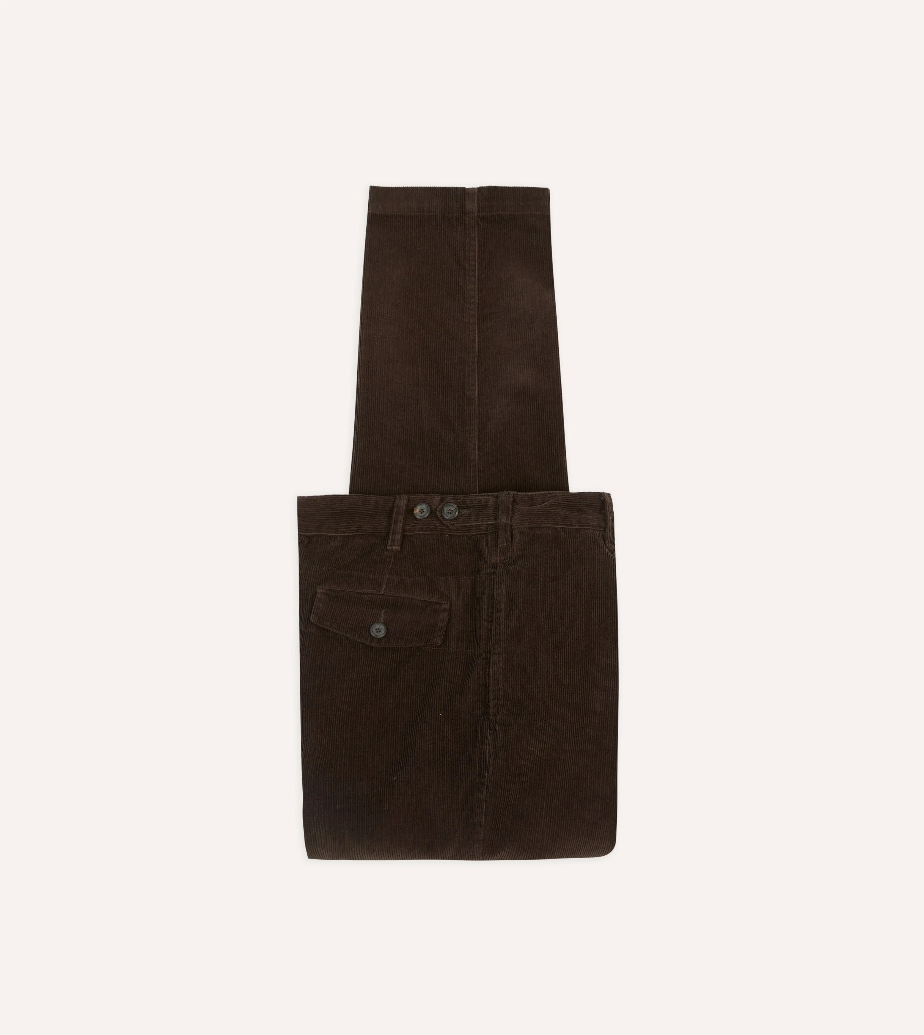 Brown Cotton Corduroy Field Games Trousers sold by Drake's London