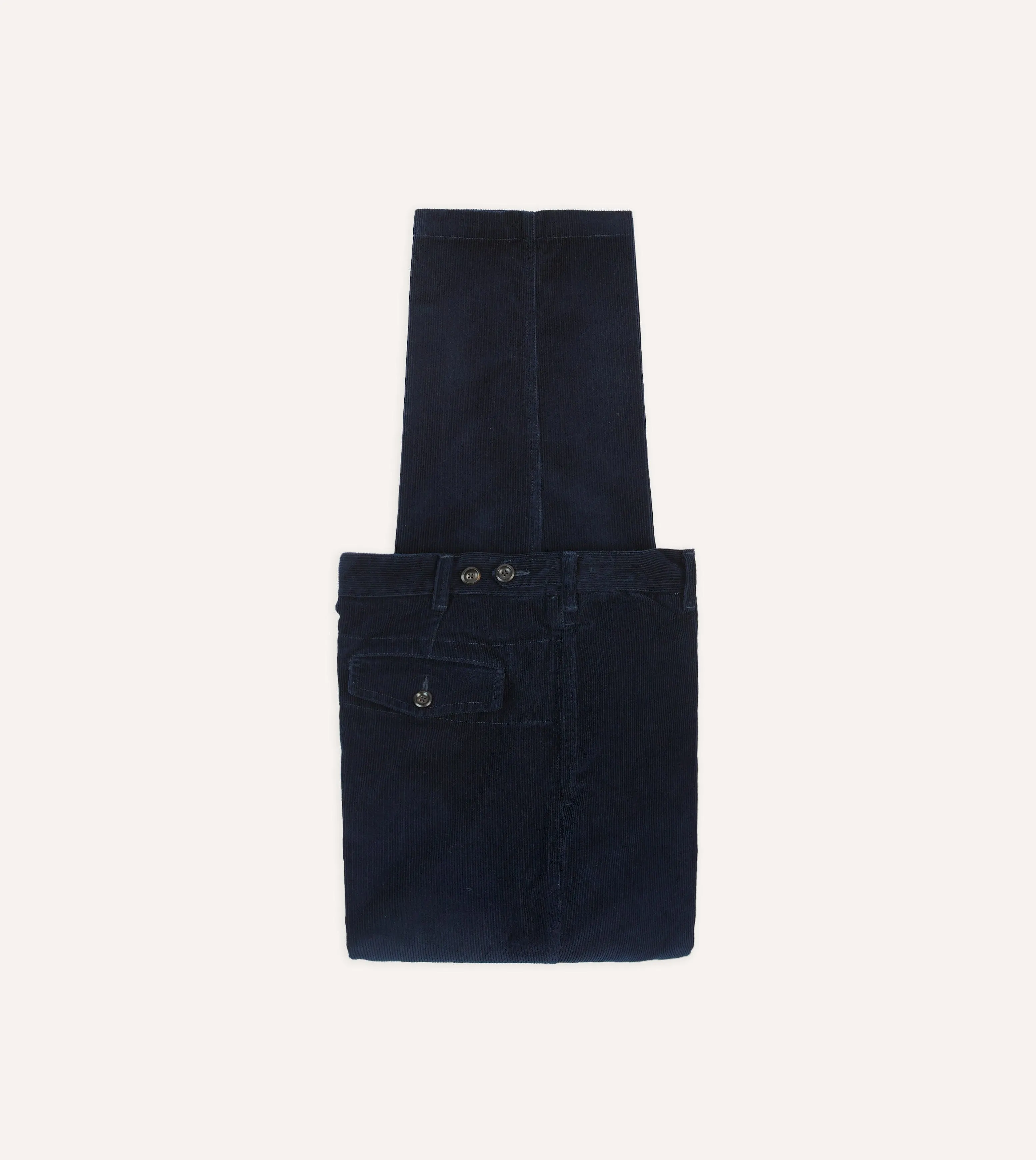 Navy Cotton Corduroy Field Games Trousers sold by Drake's London