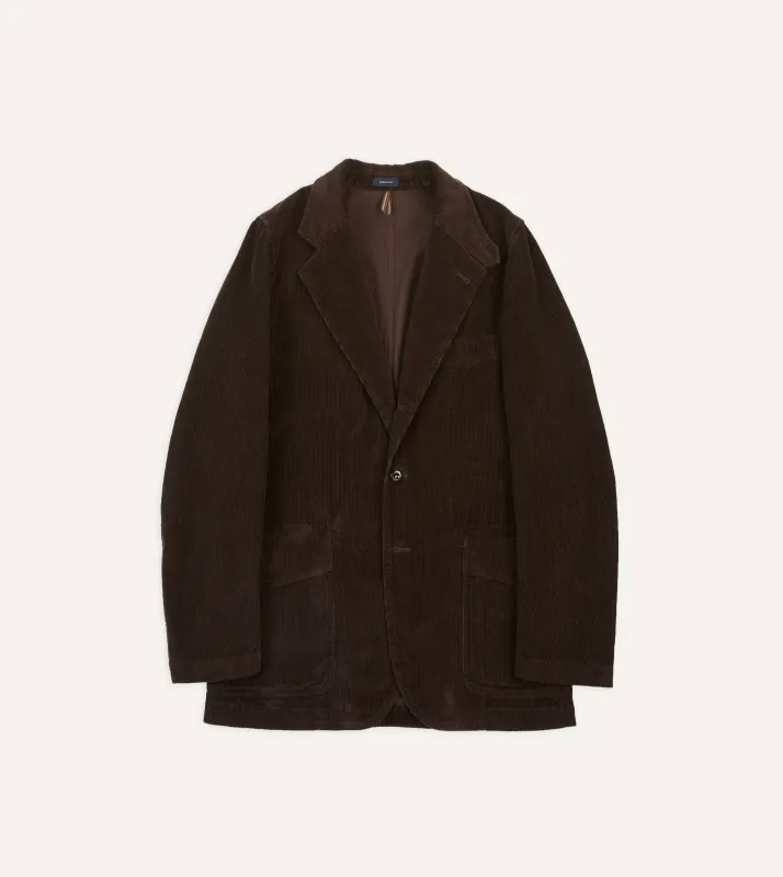 Brown Cotton Corduroy Field Games Blazer sold by Drake's London