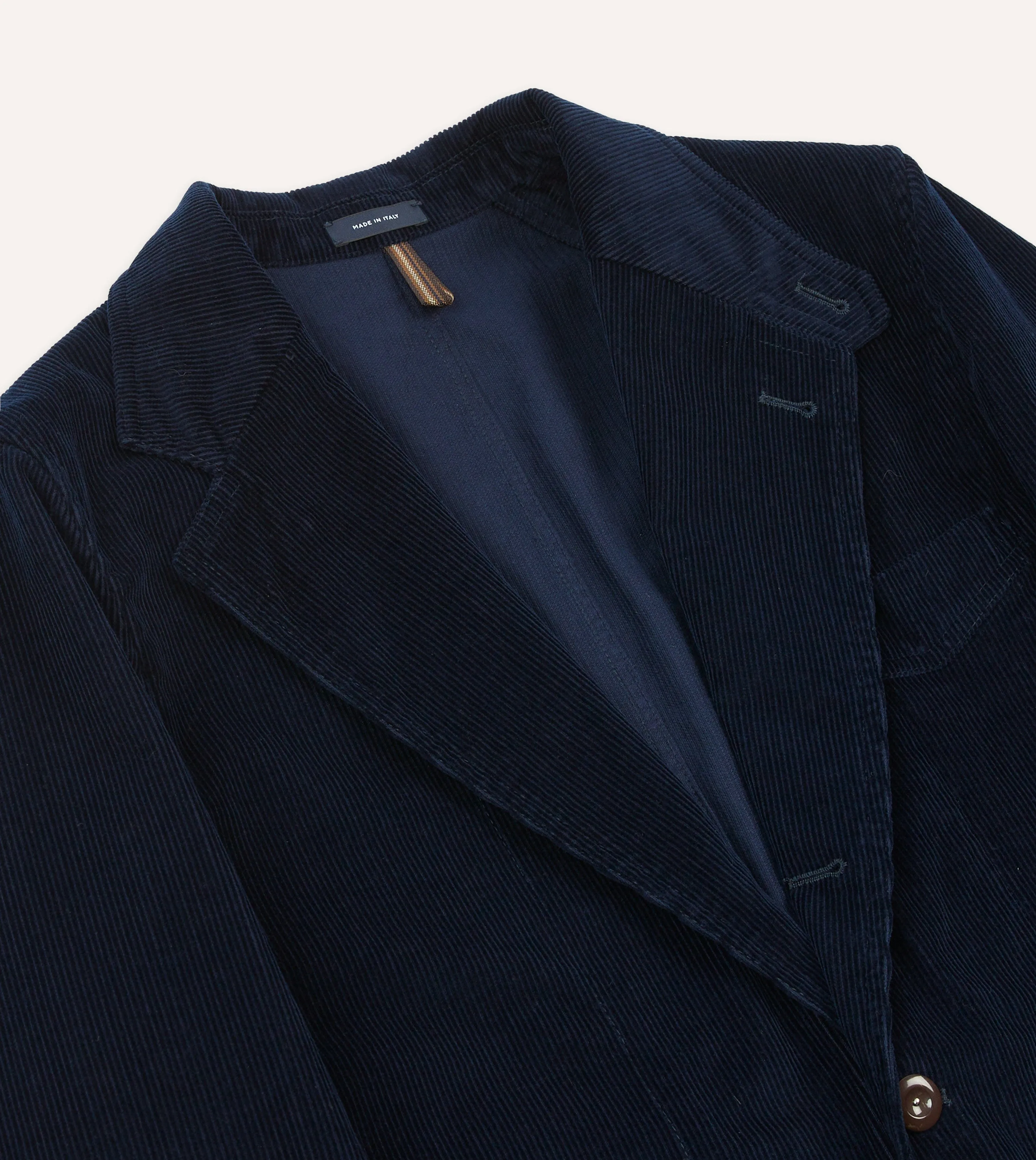 Navy Cotton Corduroy Field Games Blazer sold by Drake's London product image thumbnail 3