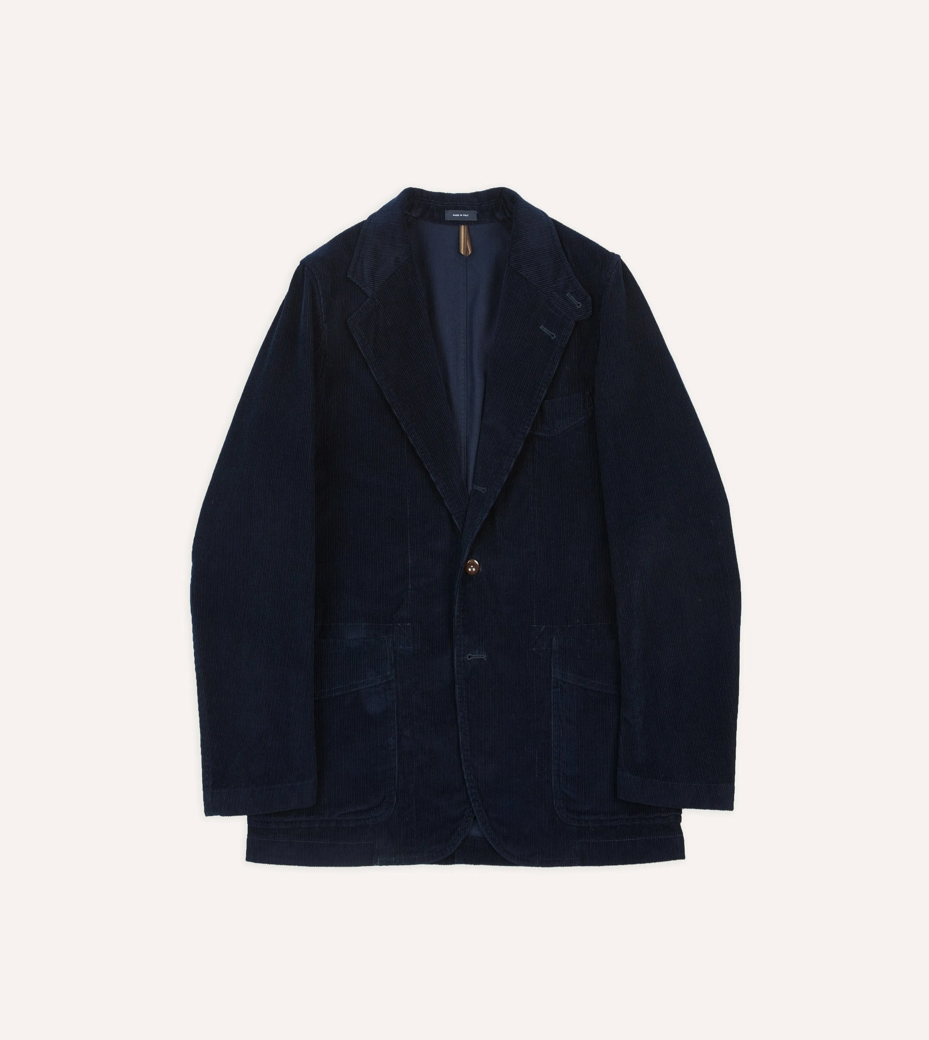Navy Cotton Corduroy Field Games Blazer sold by Drake's London