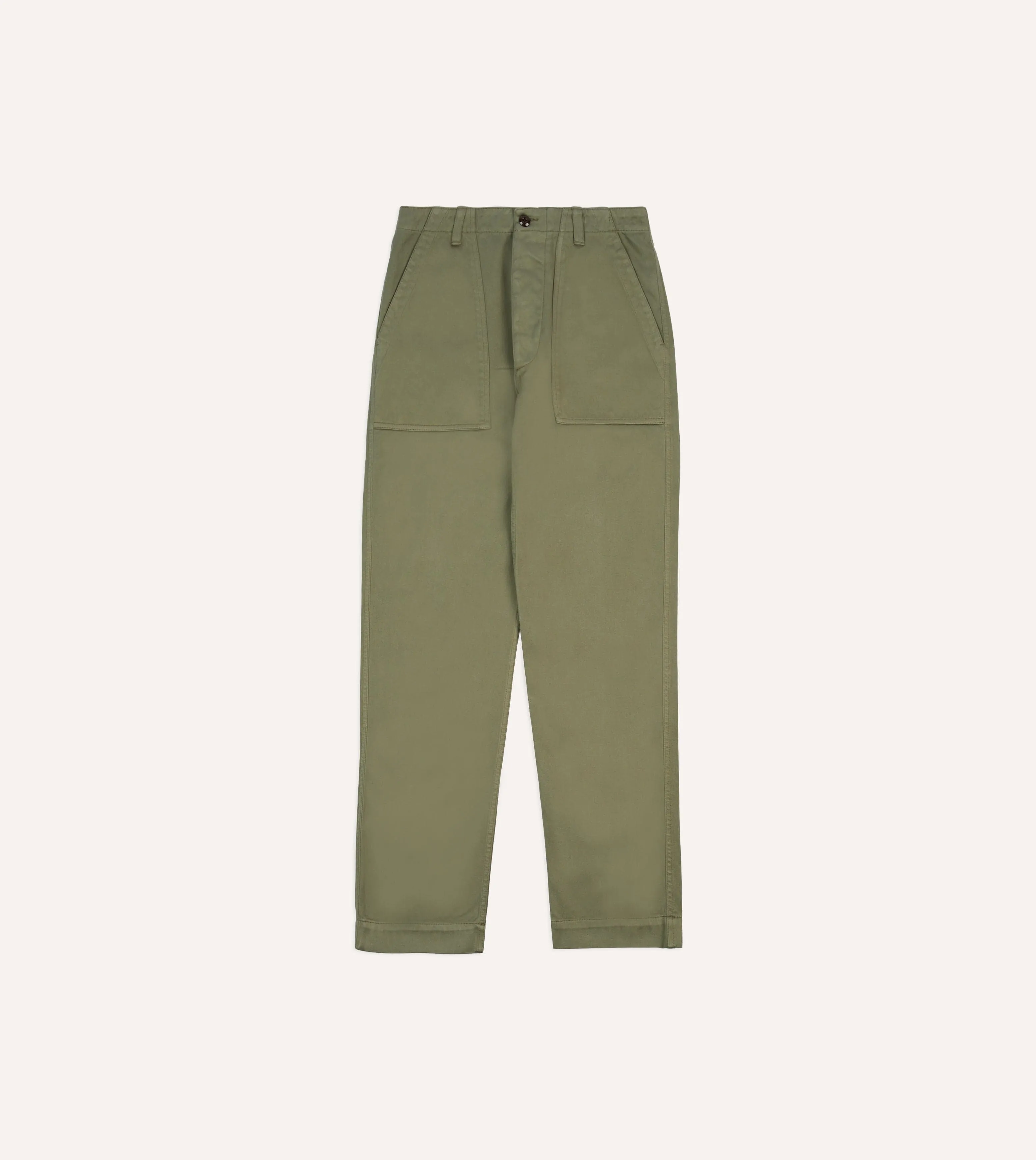 Light Olive Cotton Fatigue Trouser sold by Drake's London product image thumbnail 3
