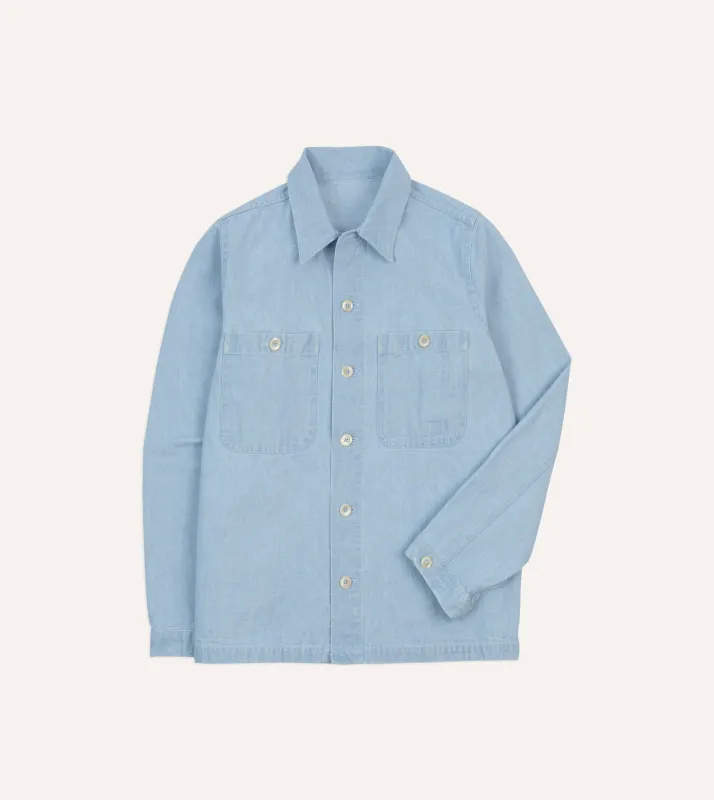 Bleach Wash Denim Field Shirt sold by Drake's London