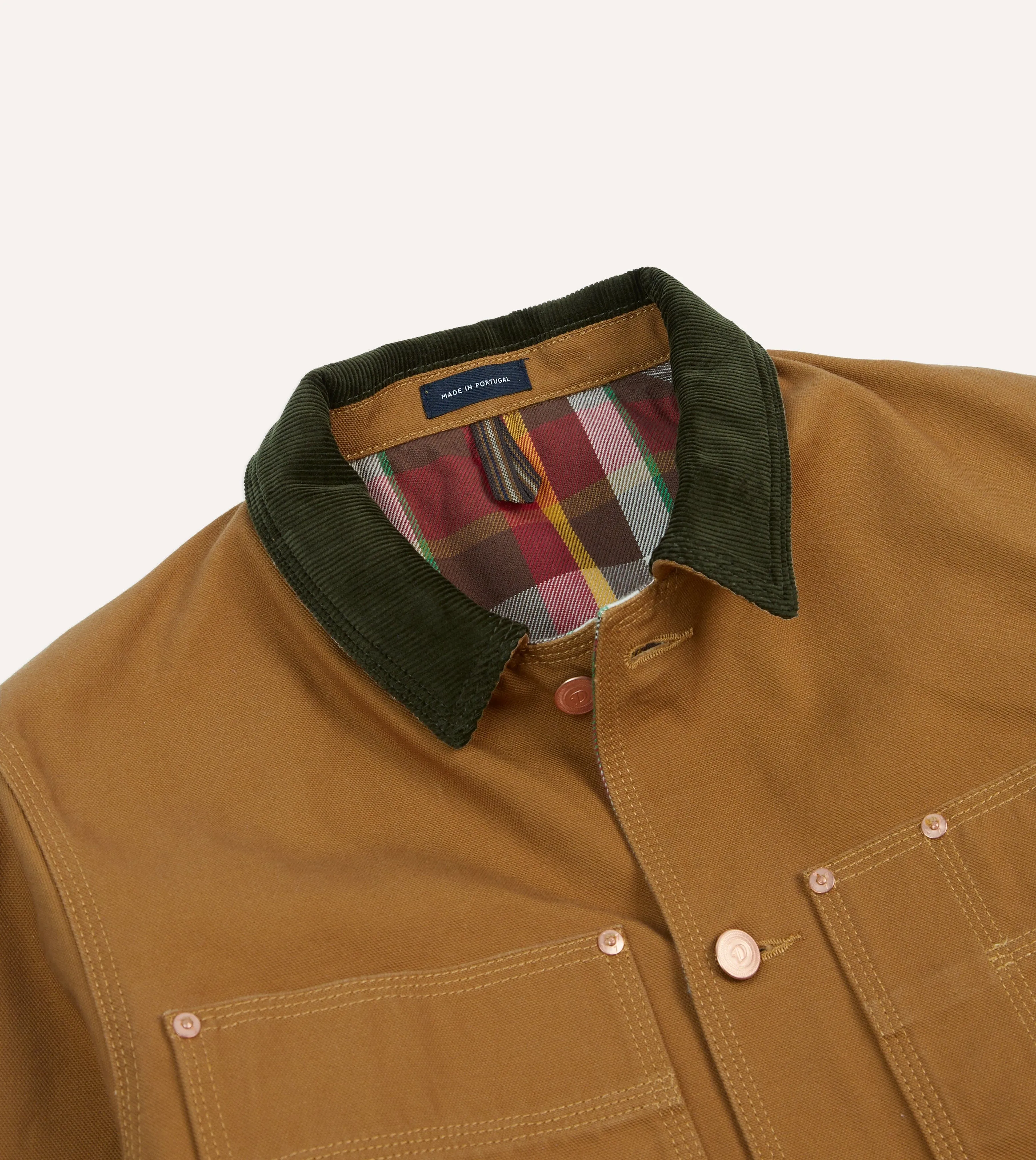 Tobacco Canvas Welder Jacket sold by Drake's London product image thumbnail 3