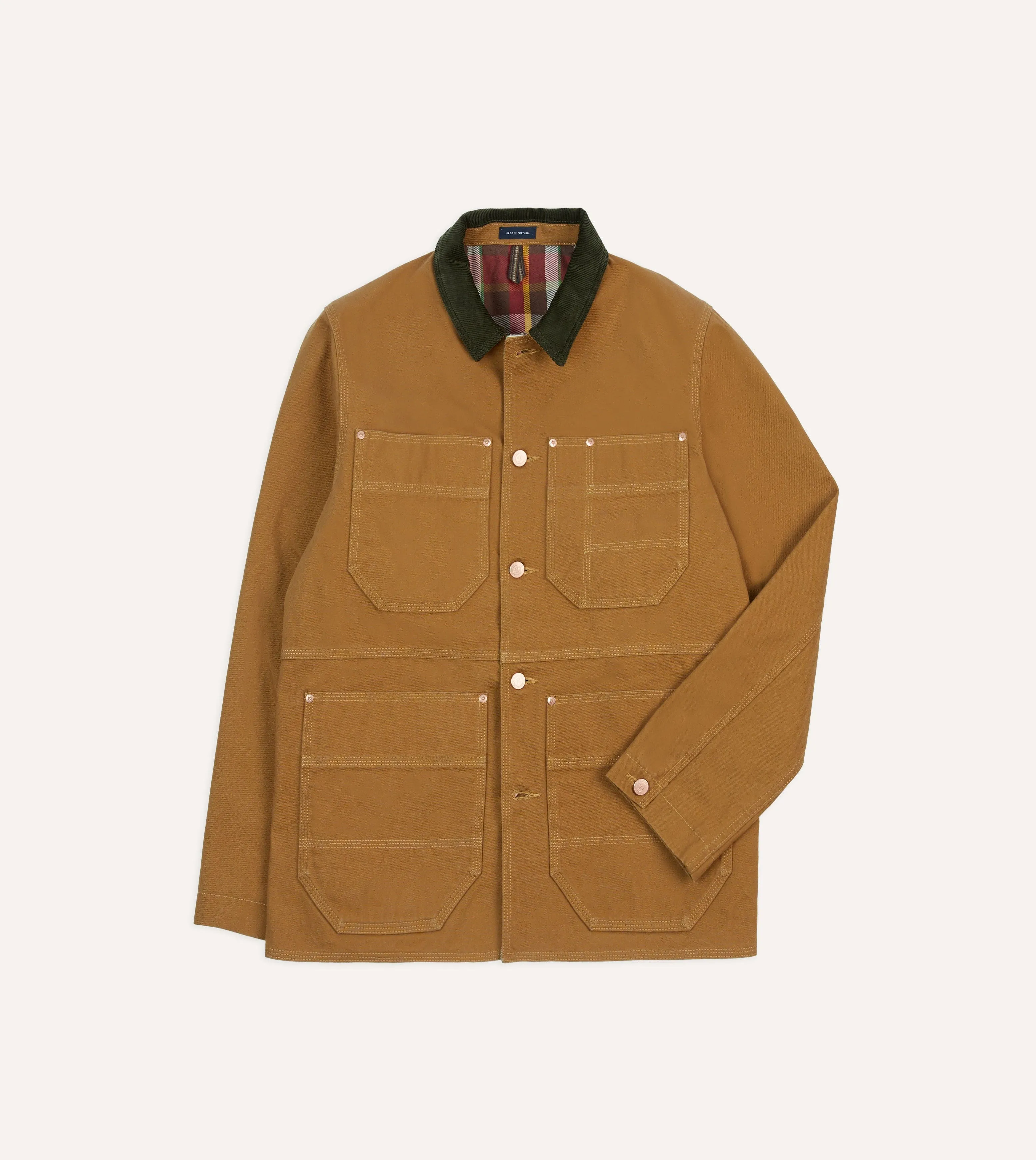 Tobacco Canvas Welder Jacket sold by Drake's London