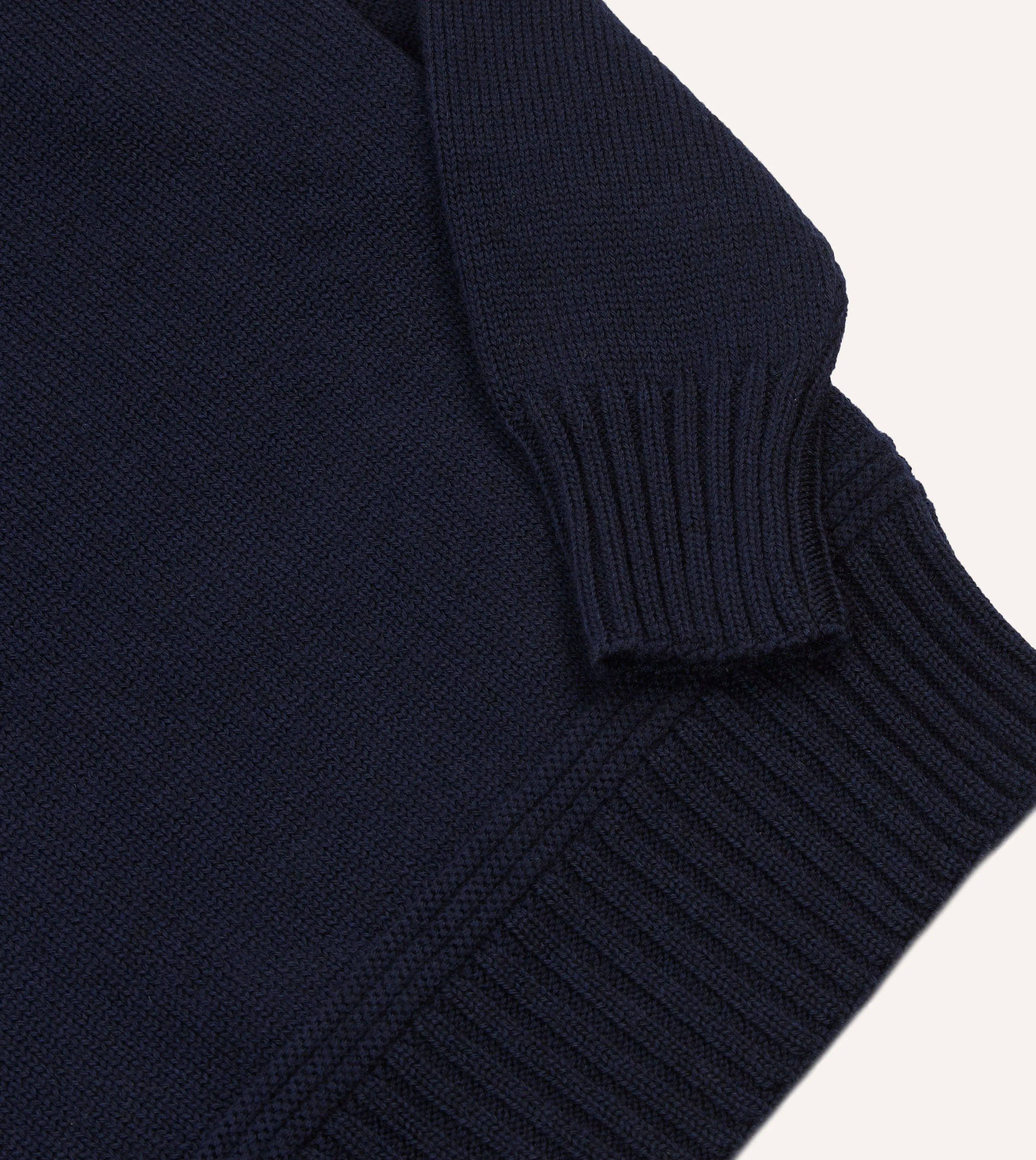 Navy Heavyweight Mock Neck Jumper sold by Drake's London product image thumbnail 4