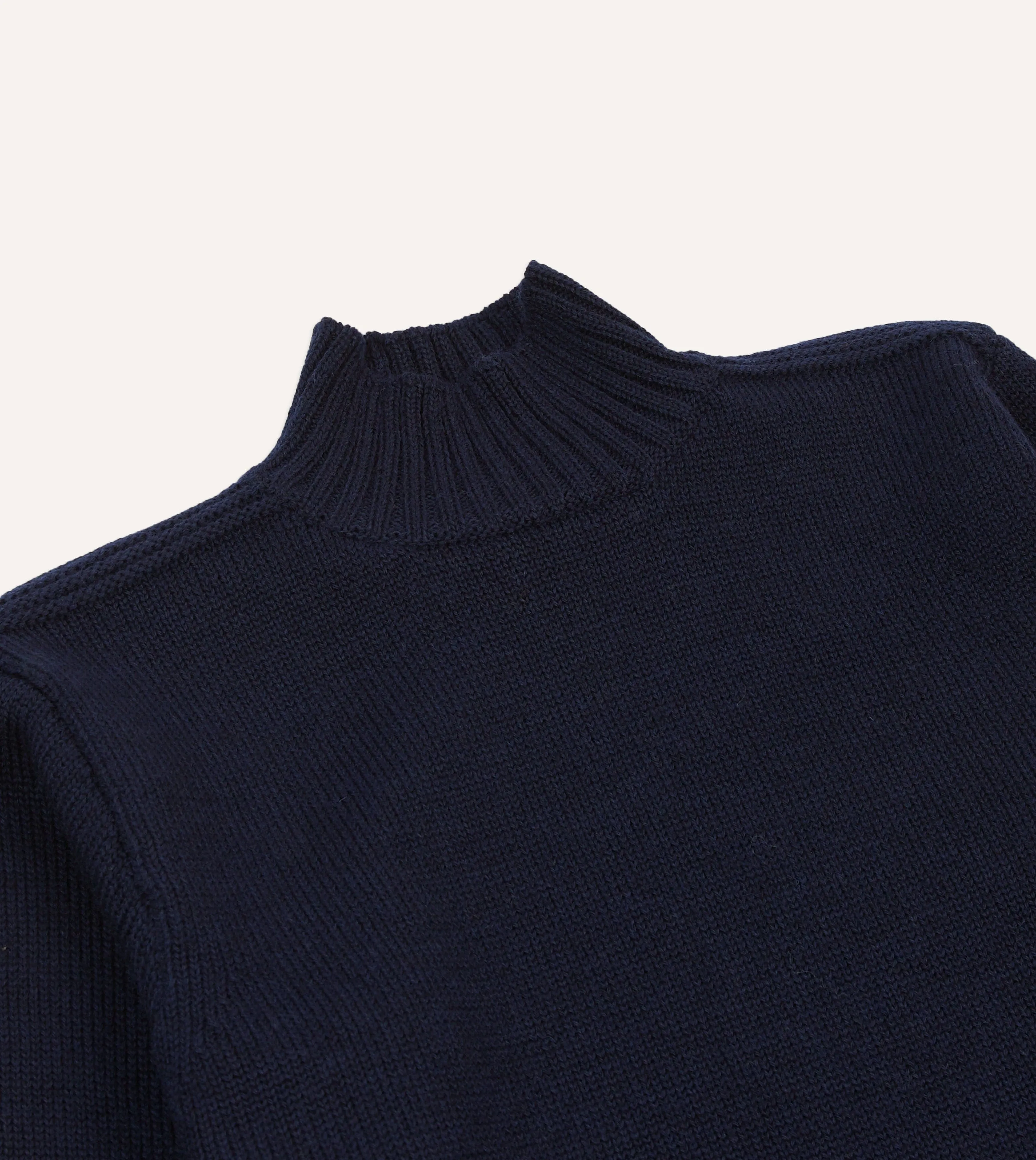 Navy Heavyweight Mock Neck Jumper sold by Drake's London product image thumbnail 3