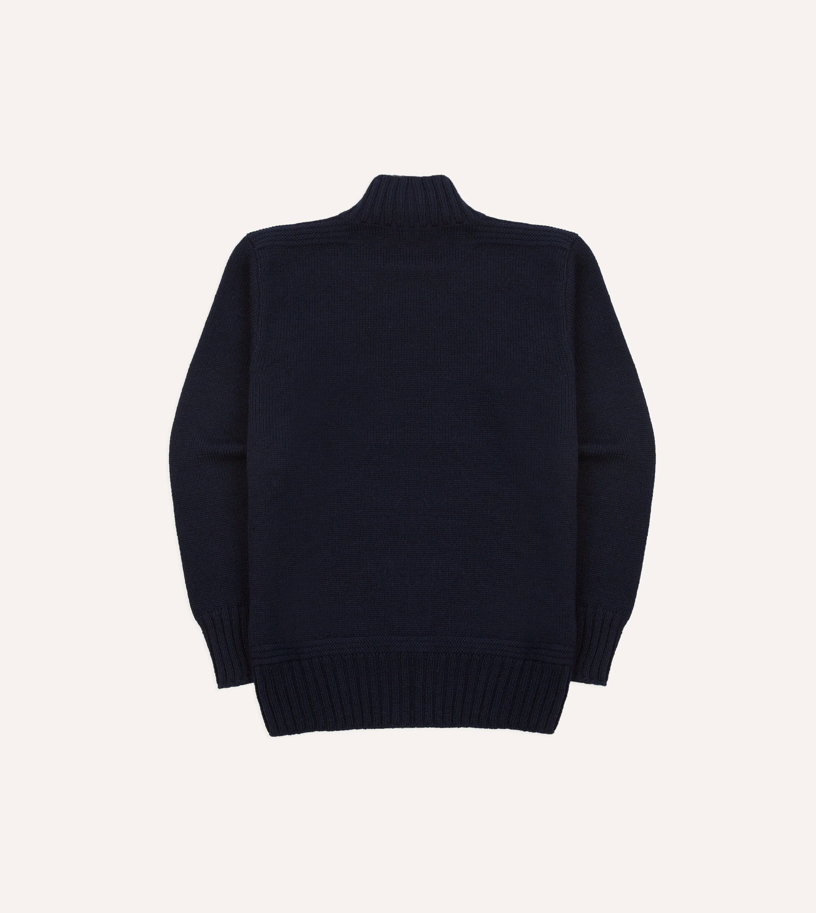 Navy Heavyweight Mock Neck Jumper sold by Drake's London product image thumbnail 5