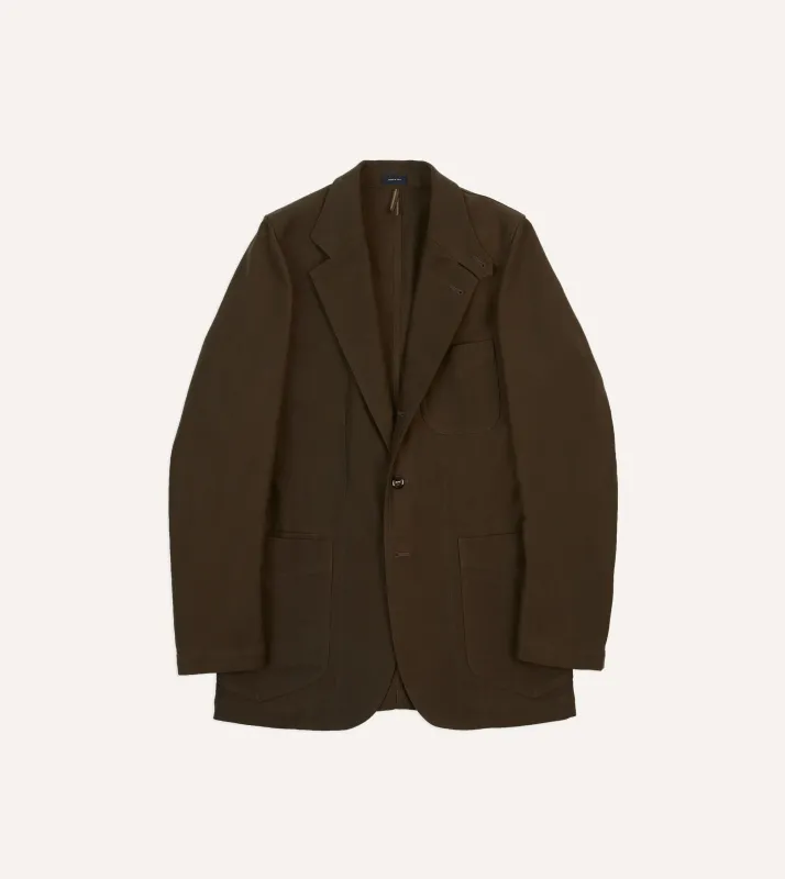 Brown Cotton Twill Western Games Blazer sold by Drake's London