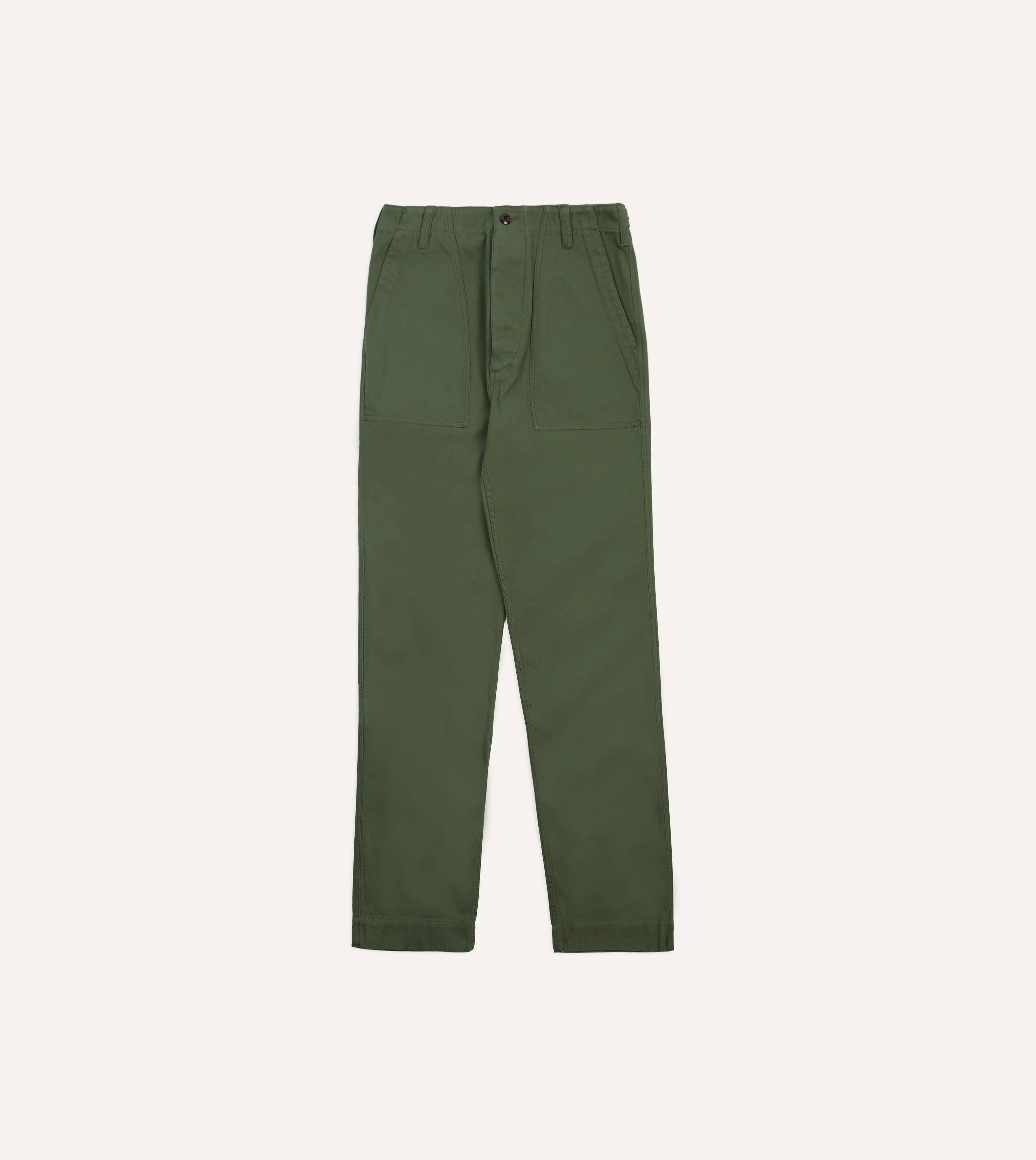 Olive Cotton Fatigue Trouser sold by Drake's London product image thumbnail 3