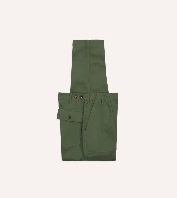 Olive Cotton Fatigue Trouser sold by Drake's London