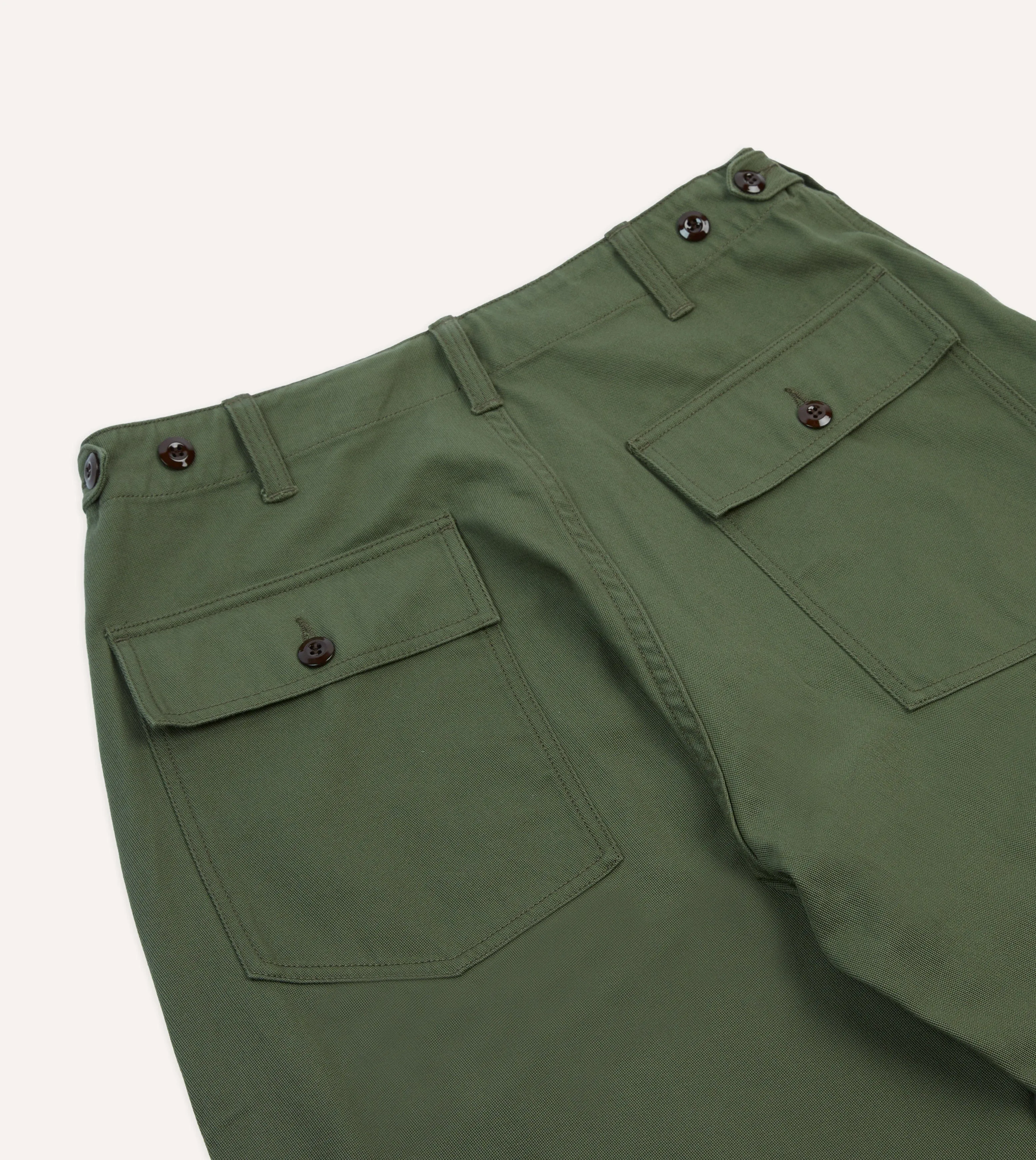 Olive Cotton Fatigue Trouser sold by Drake's London product image thumbnail 5