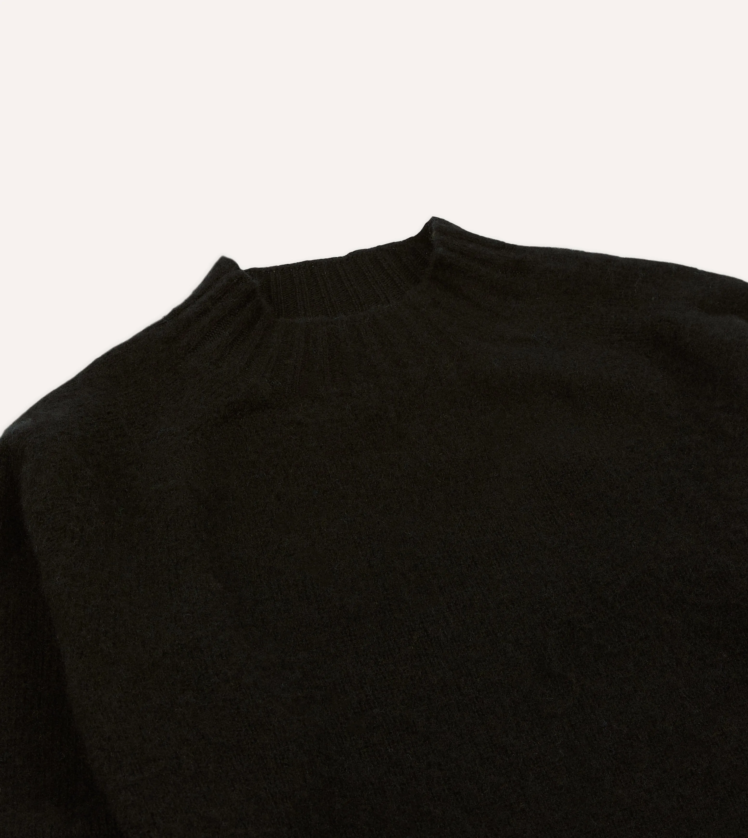 Black Brushed Shetland Mock Neck Jumper sold by Drake's London product image thumbnail 3