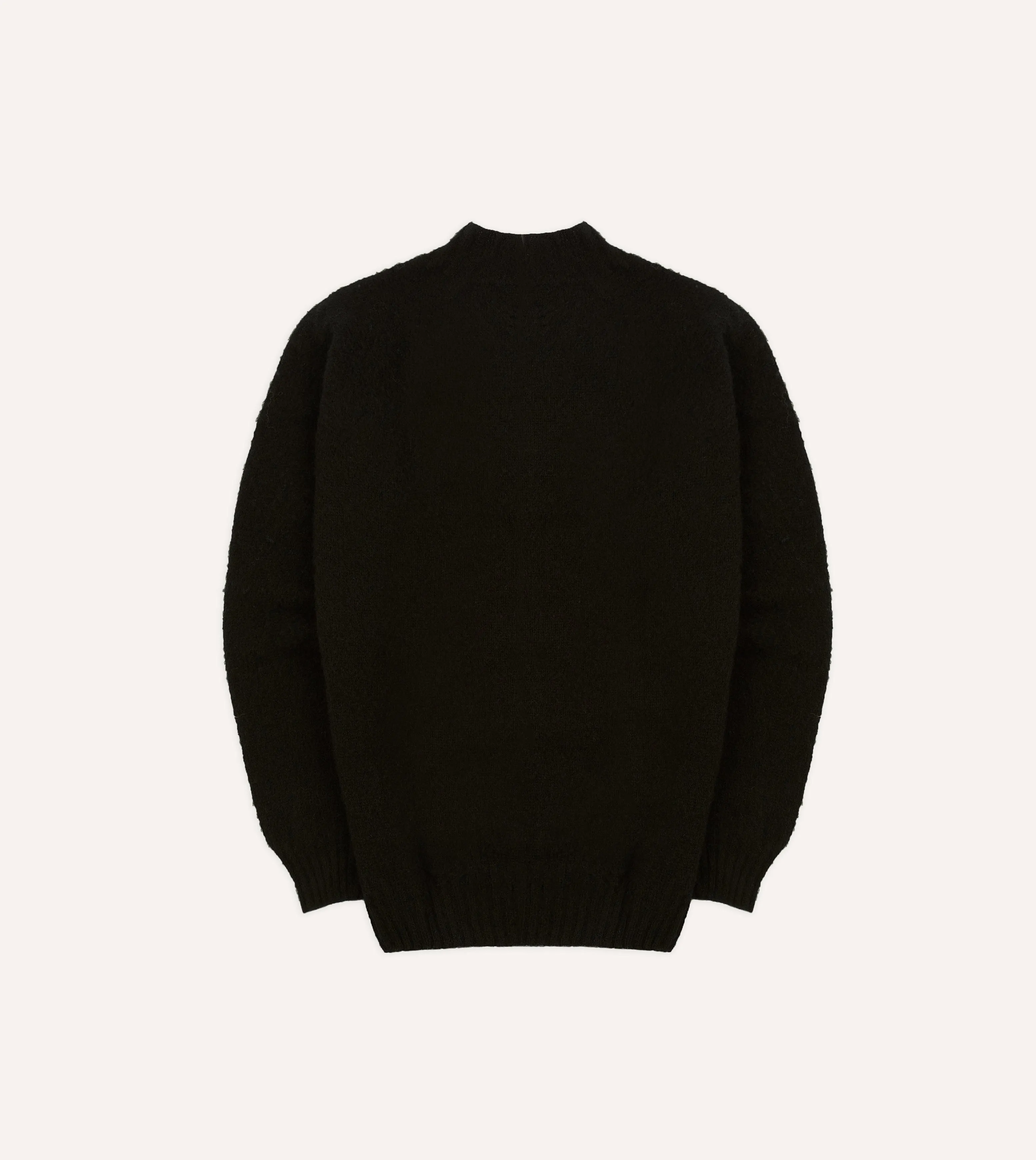 Black Brushed Shetland Mock Neck Jumper sold by Drake's London product image thumbnail 5