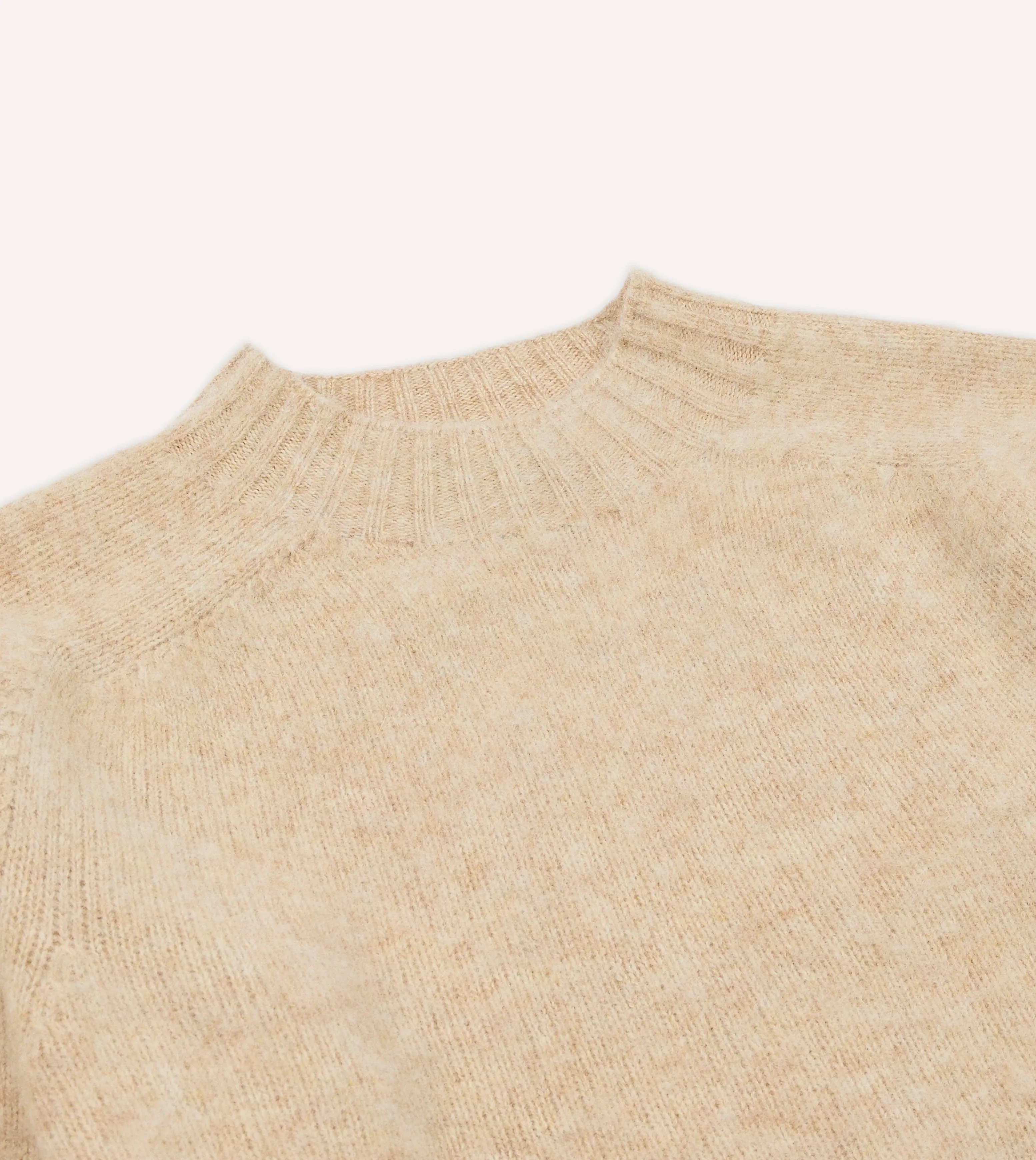 Ecru Brushed Shetland Mock Neck Jumper sold by Drake's London product image thumbnail 3