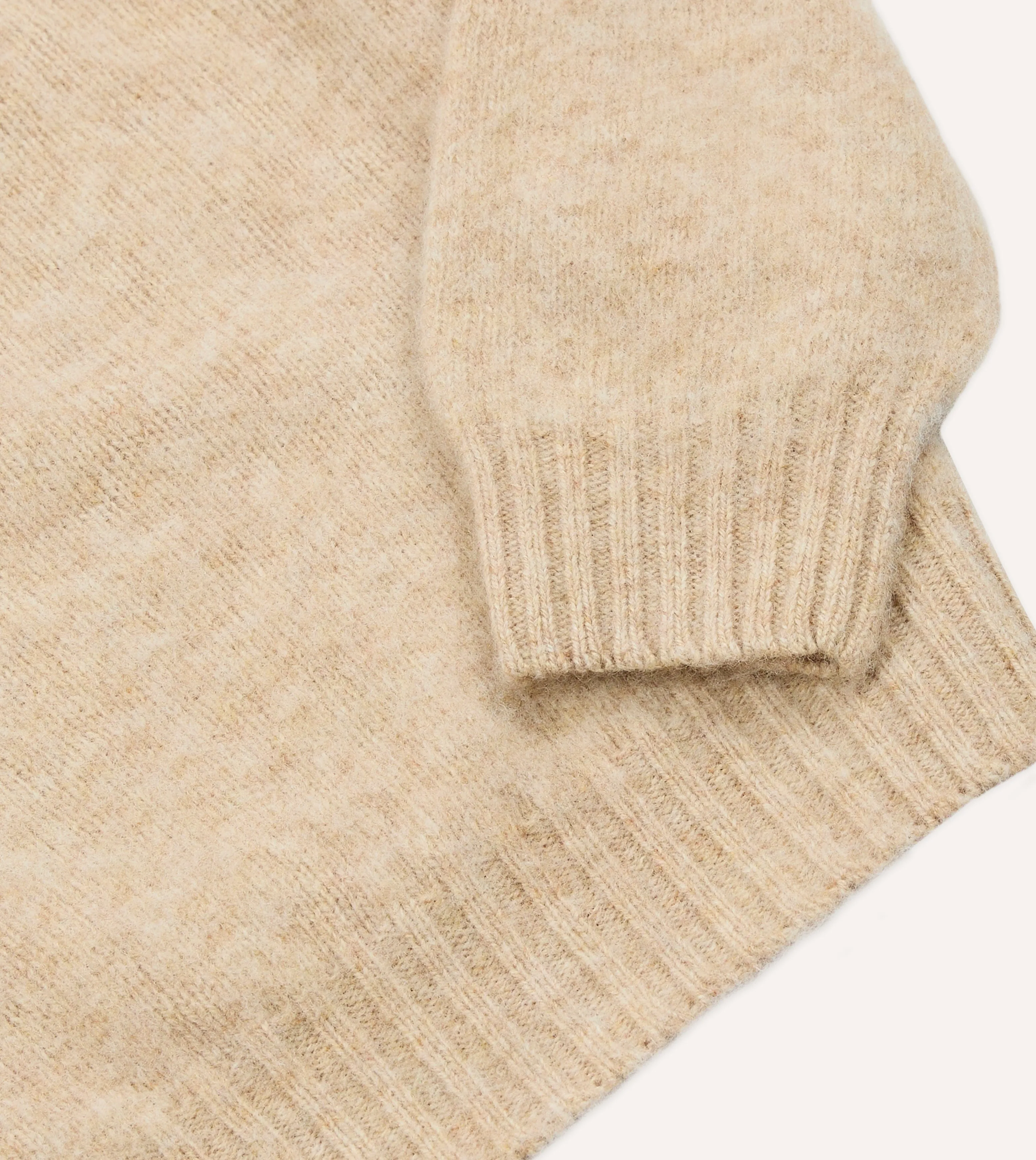 Ecru Brushed Shetland Mock Neck Jumper sold by Drake's London product image thumbnail 4