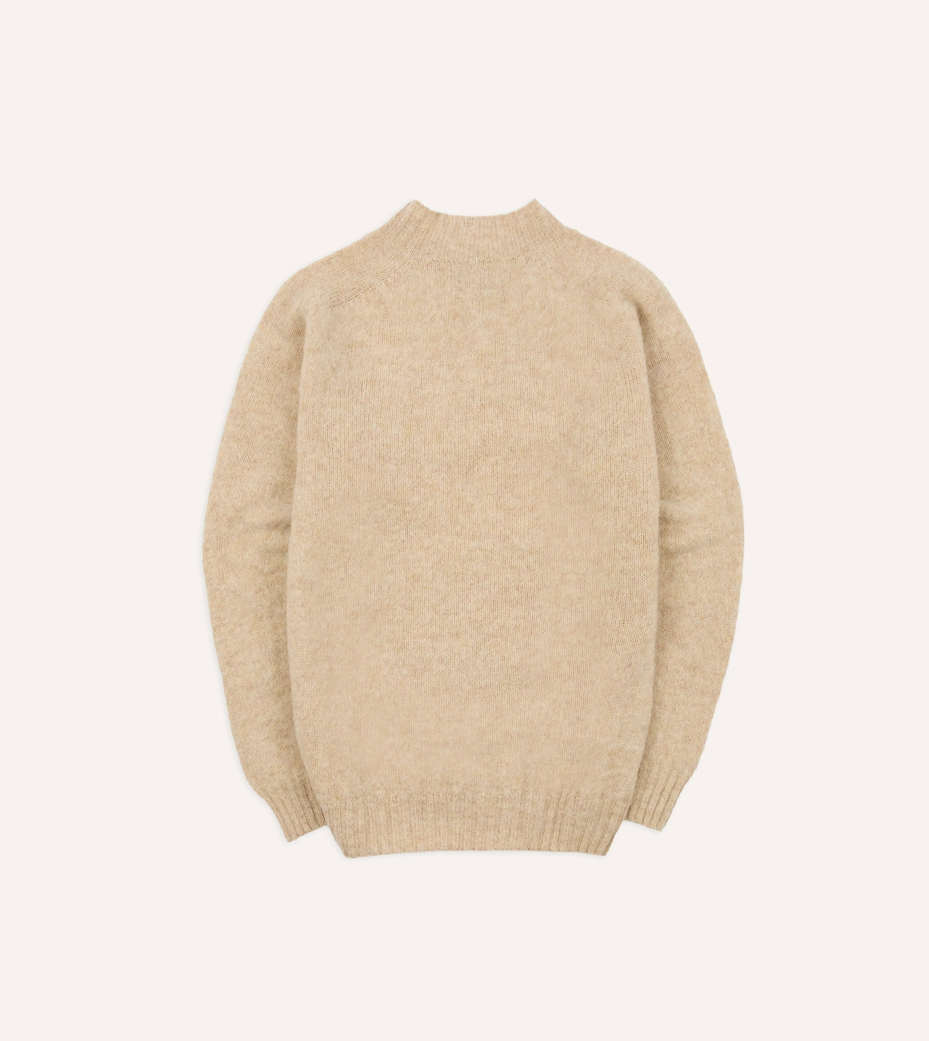 Ecru Brushed Shetland Mock Neck Jumper sold by Drake's London product image thumbnail 5