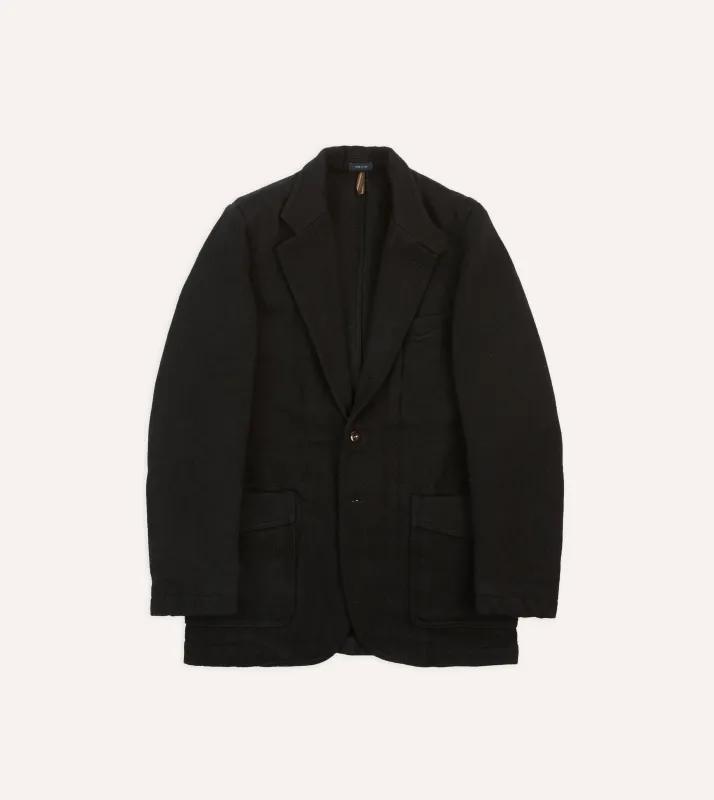 Navy Wool-Cotton Twill Field Games Blazer sold by Drake's London