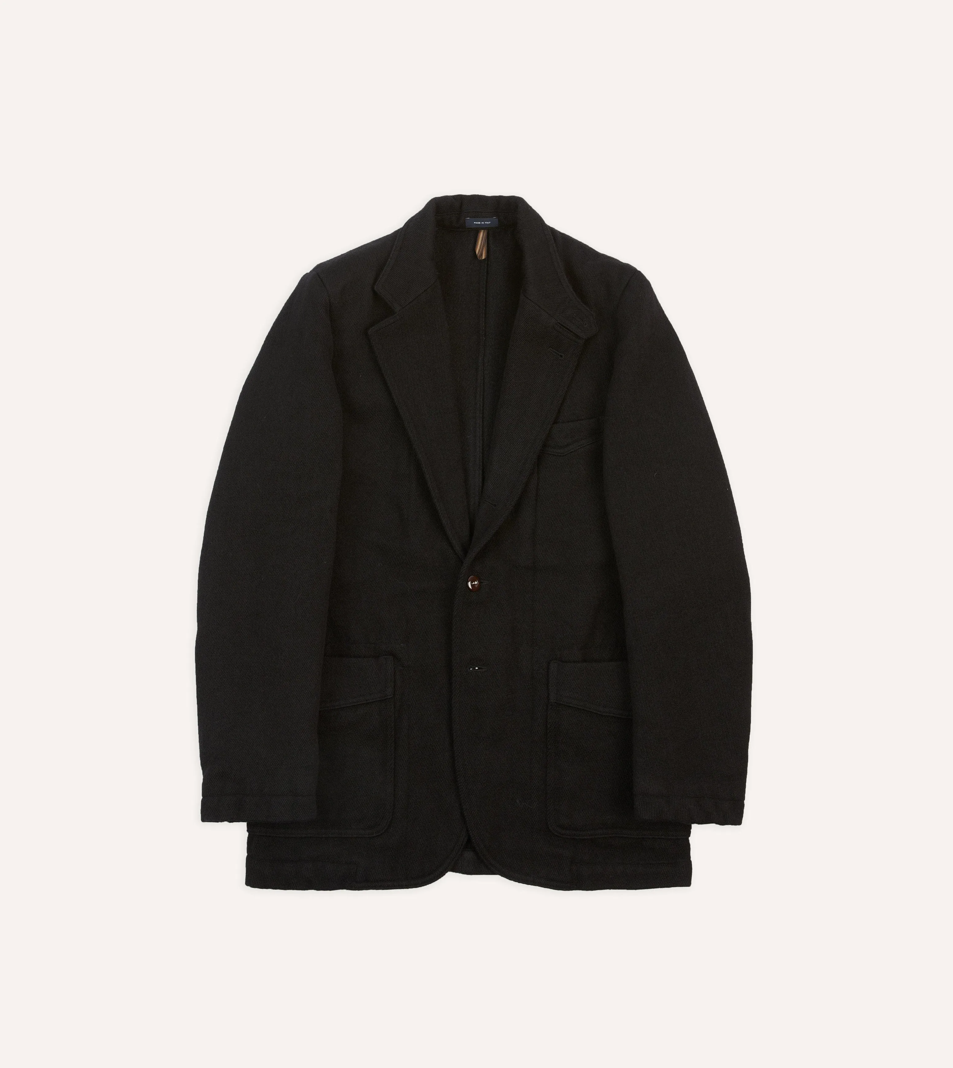 Navy Wool-Cotton Twill Field Games Blazer sold by Drake's London