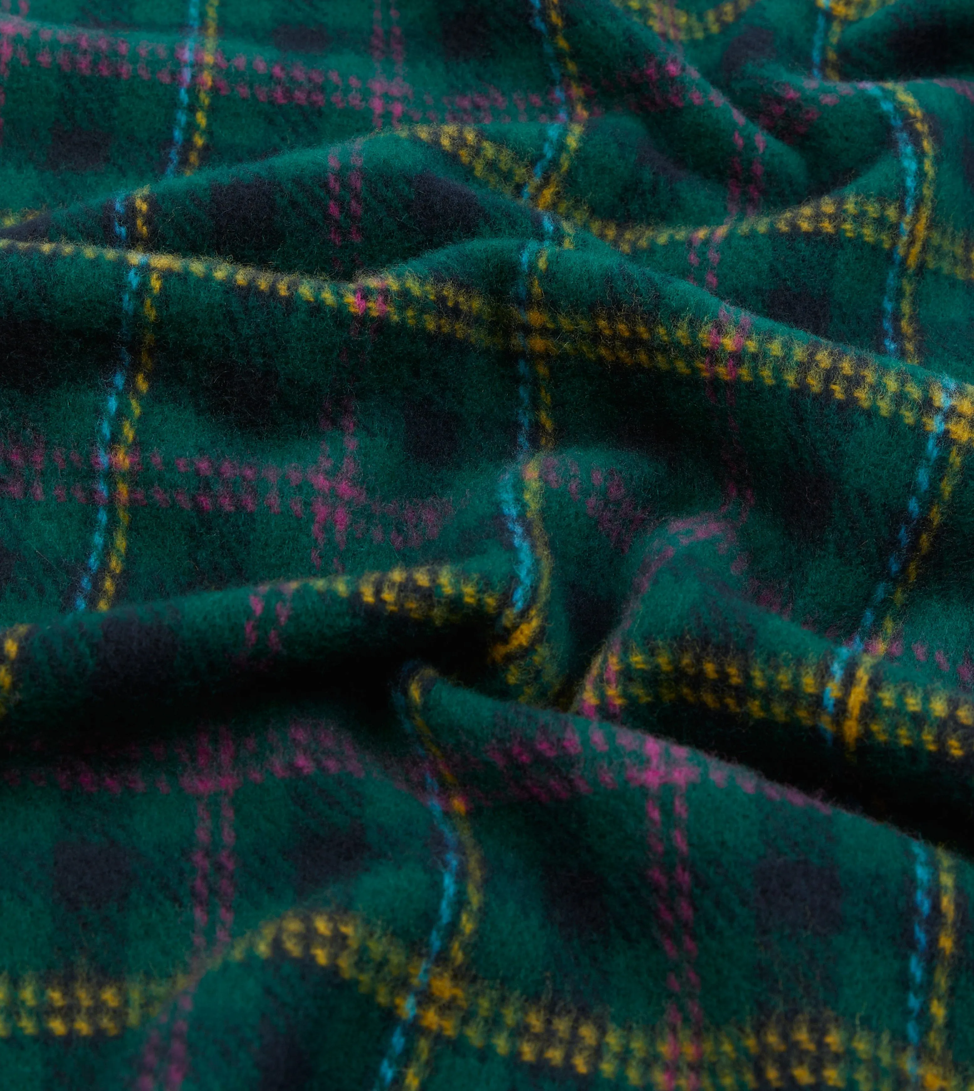 Green Tartan Check Wool Scarf sold by Drake's London product image thumbnail 2