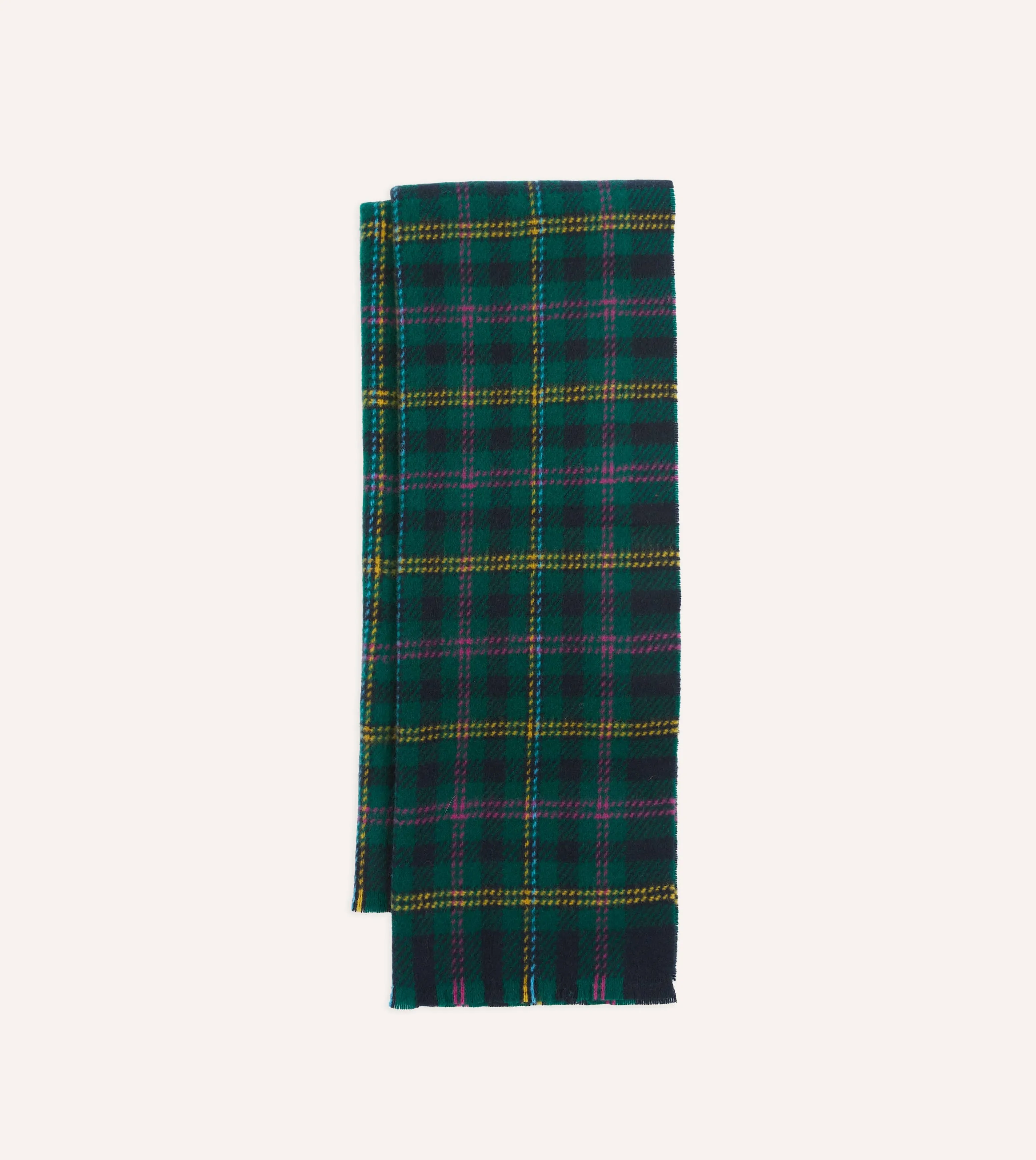 Green Tartan Check Wool Scarf sold by Drake's London
