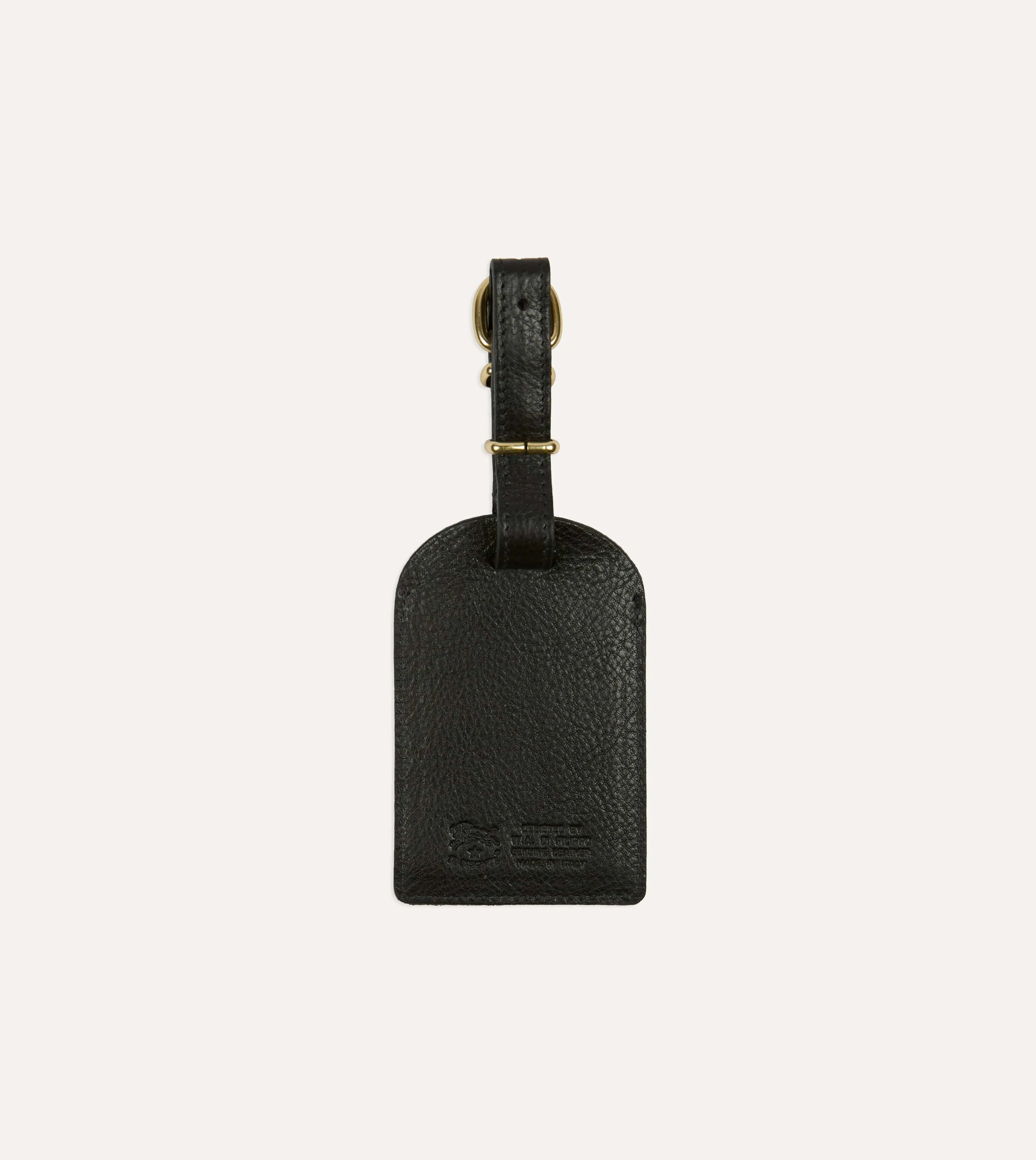 Il Bisonte Black Leather Luggage Tag sold by Drake's London