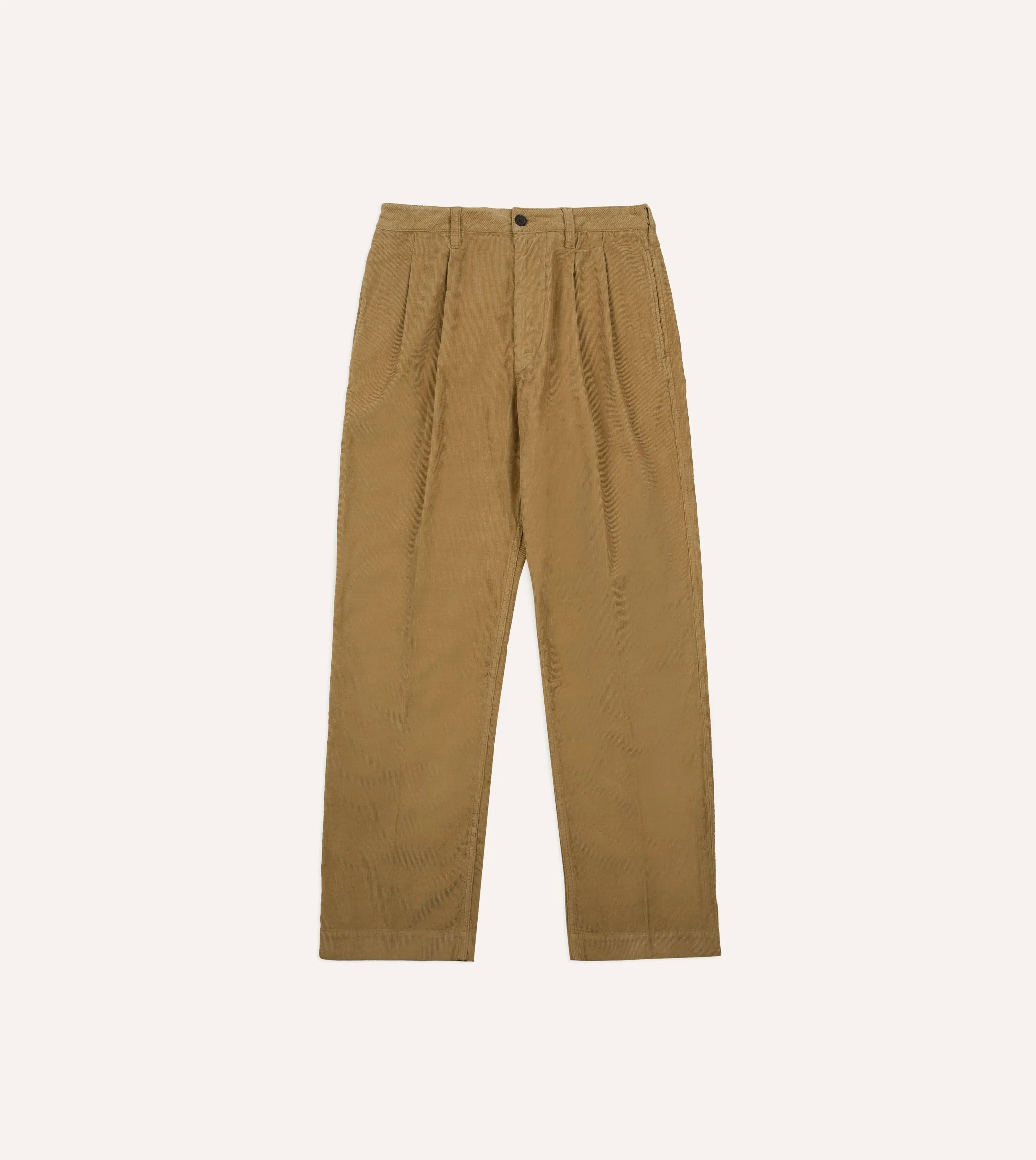 Sand Cotton Corduroy Wide Leg Double Pleat Chino sold by Drake's London product image thumbnail 3