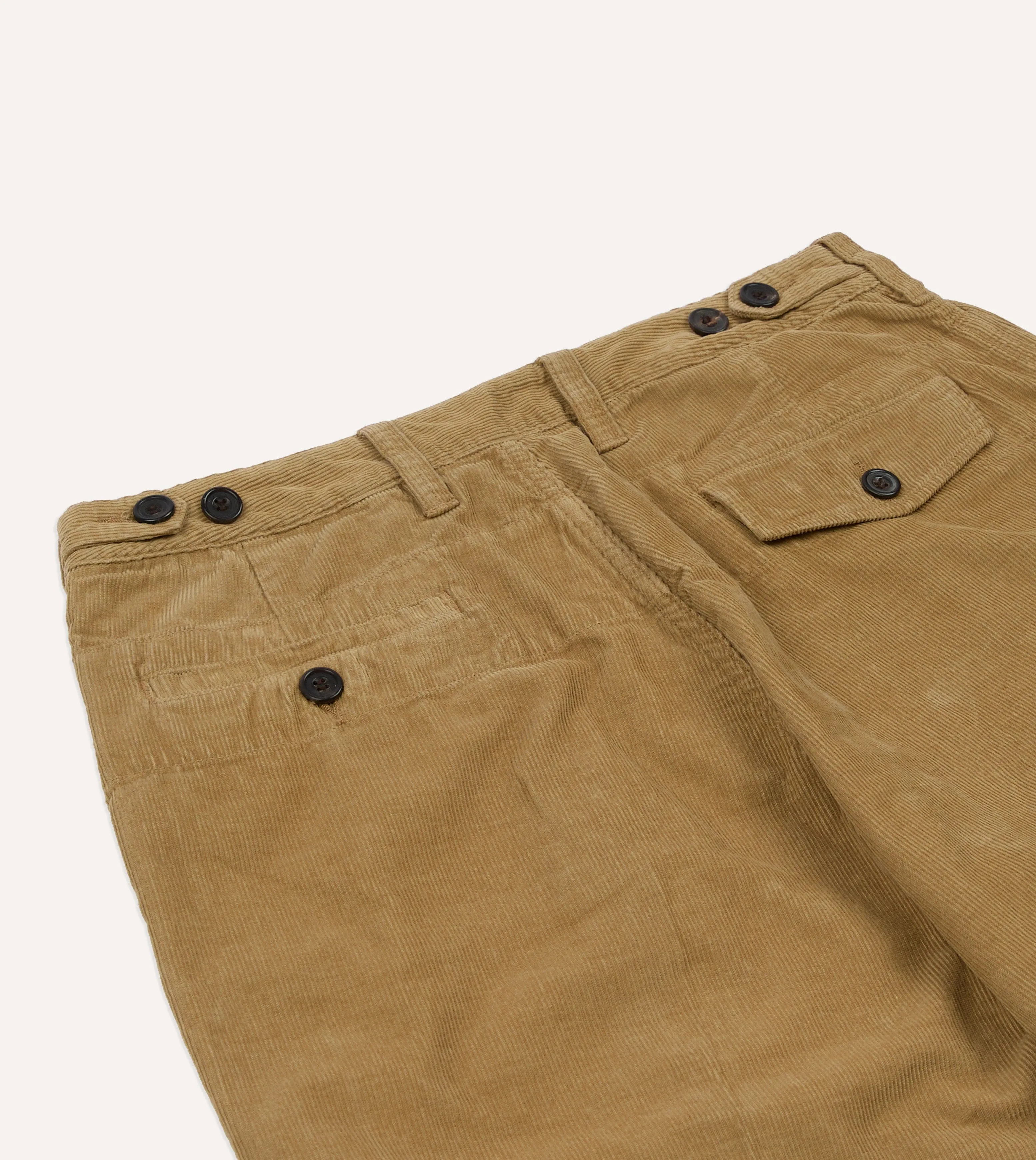 Sand Cotton Corduroy Wide Leg Double Pleat Chino sold by Drake's London product image thumbnail 5