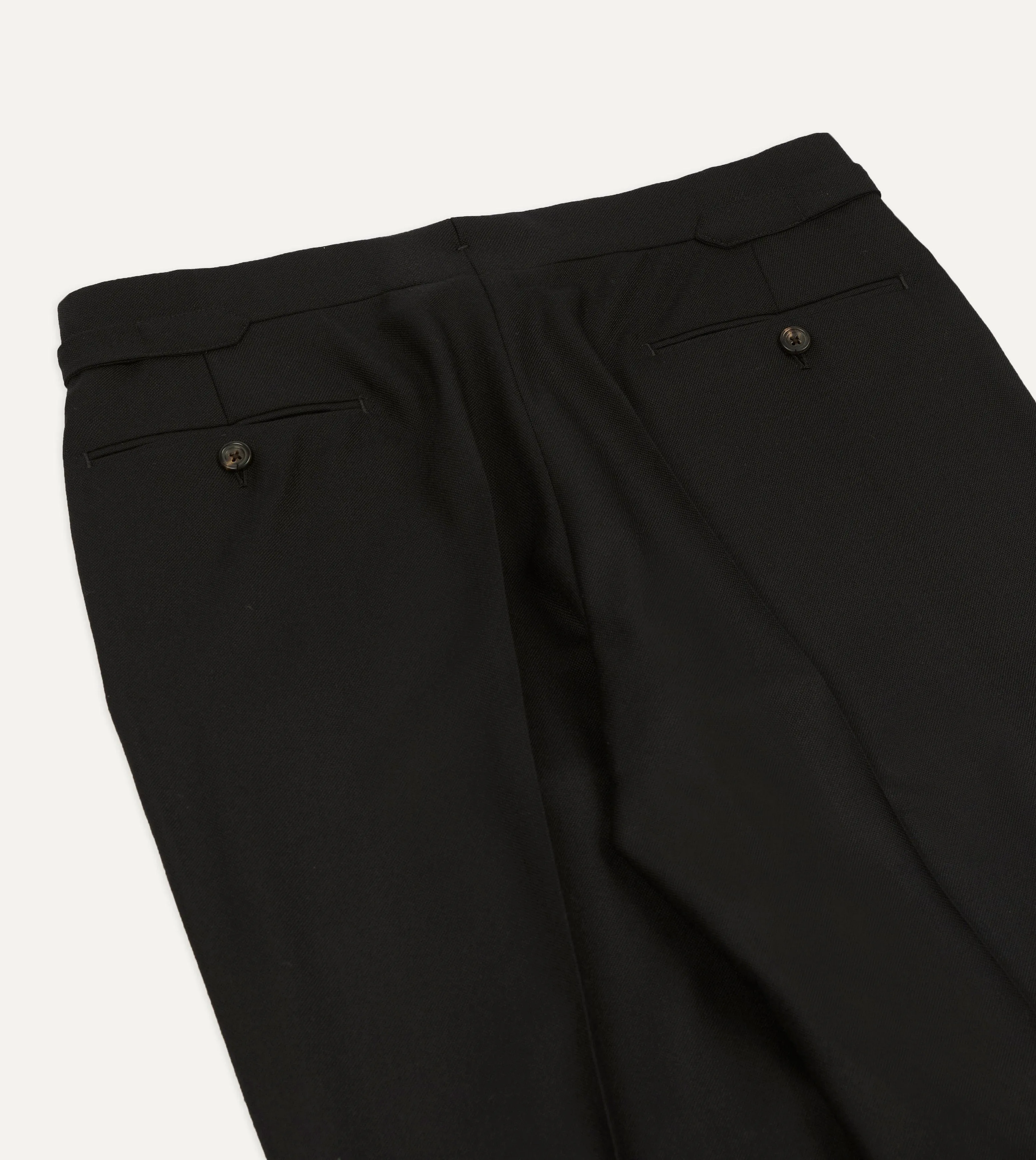 Black Fresco® Wool Single-Pleat Trouser sold by Drake's London product image thumbnail 5