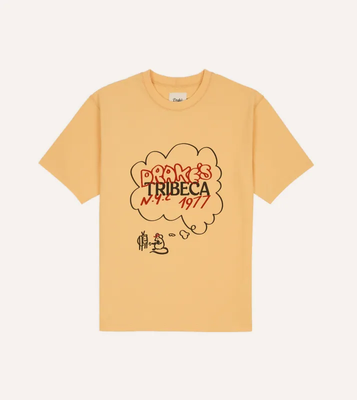 Yellow ‘Tribeca’ Print Short-Sleeve Hiking T-Shirt sold by Drake's London