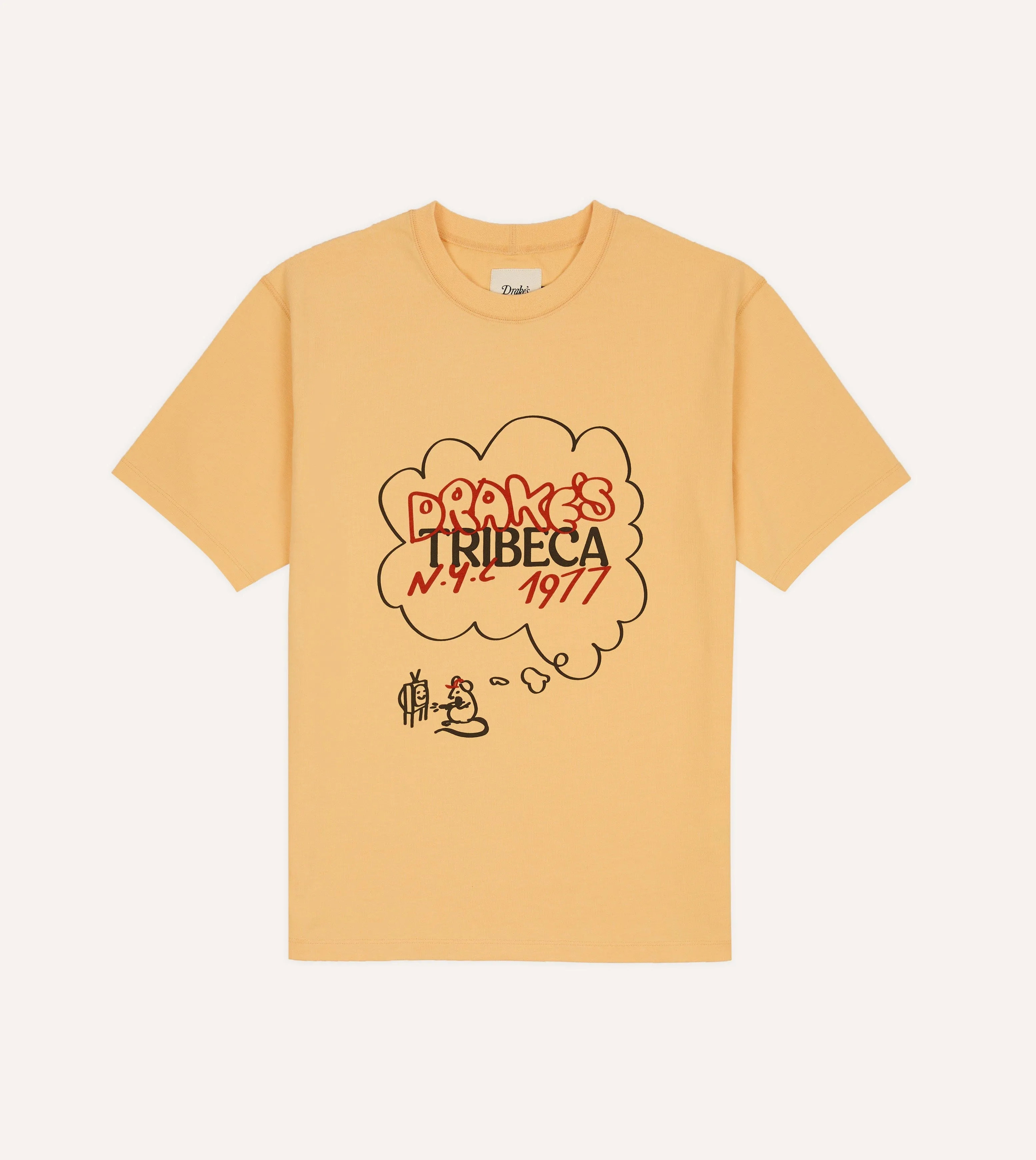 Yellow ‘Tribeca’ Print Short-Sleeve Hiking T-Shirt sold by Drake's London