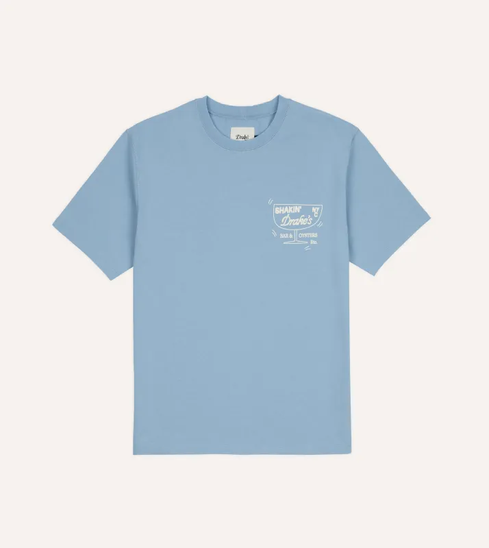 Blue ‘Shuck’ Print Short-Sleeve Hiking T-Shirt sold by Drake's London