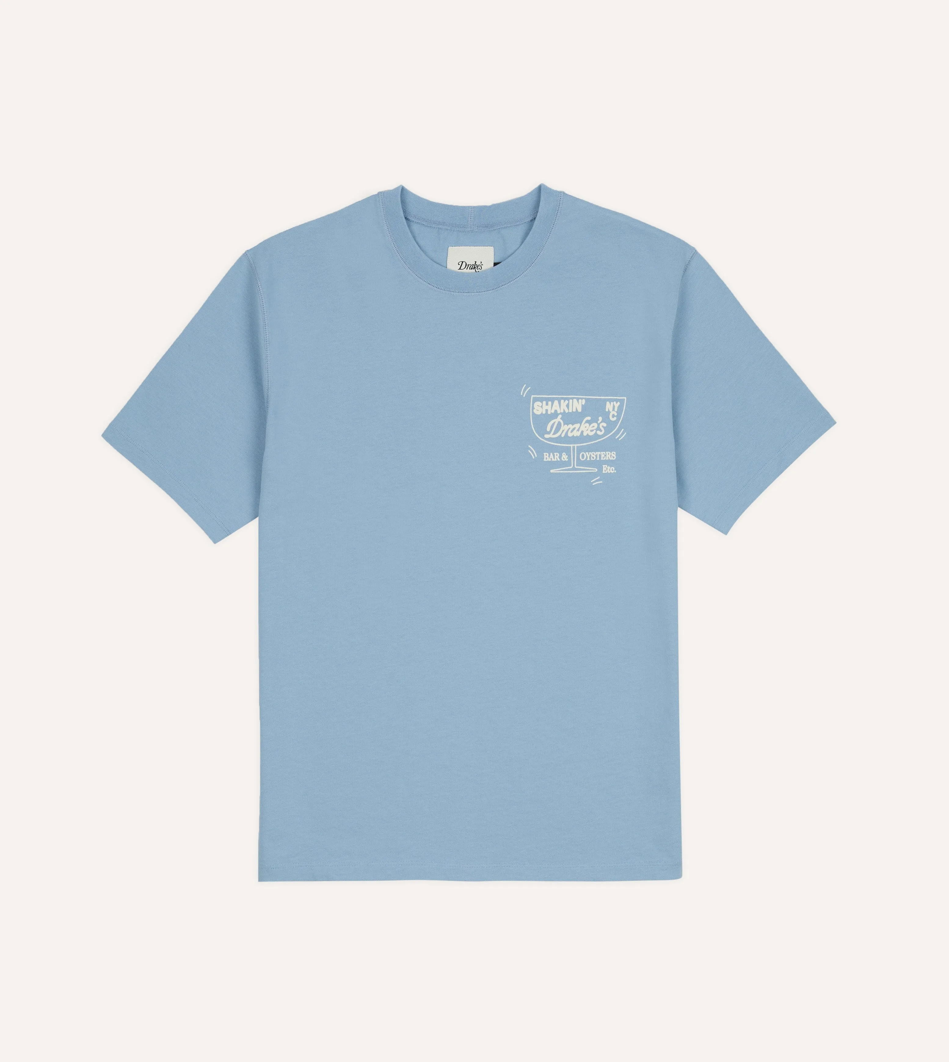 Blue ‘Shuck’ Print Short-Sleeve Hiking T-Shirt sold by Drake's London