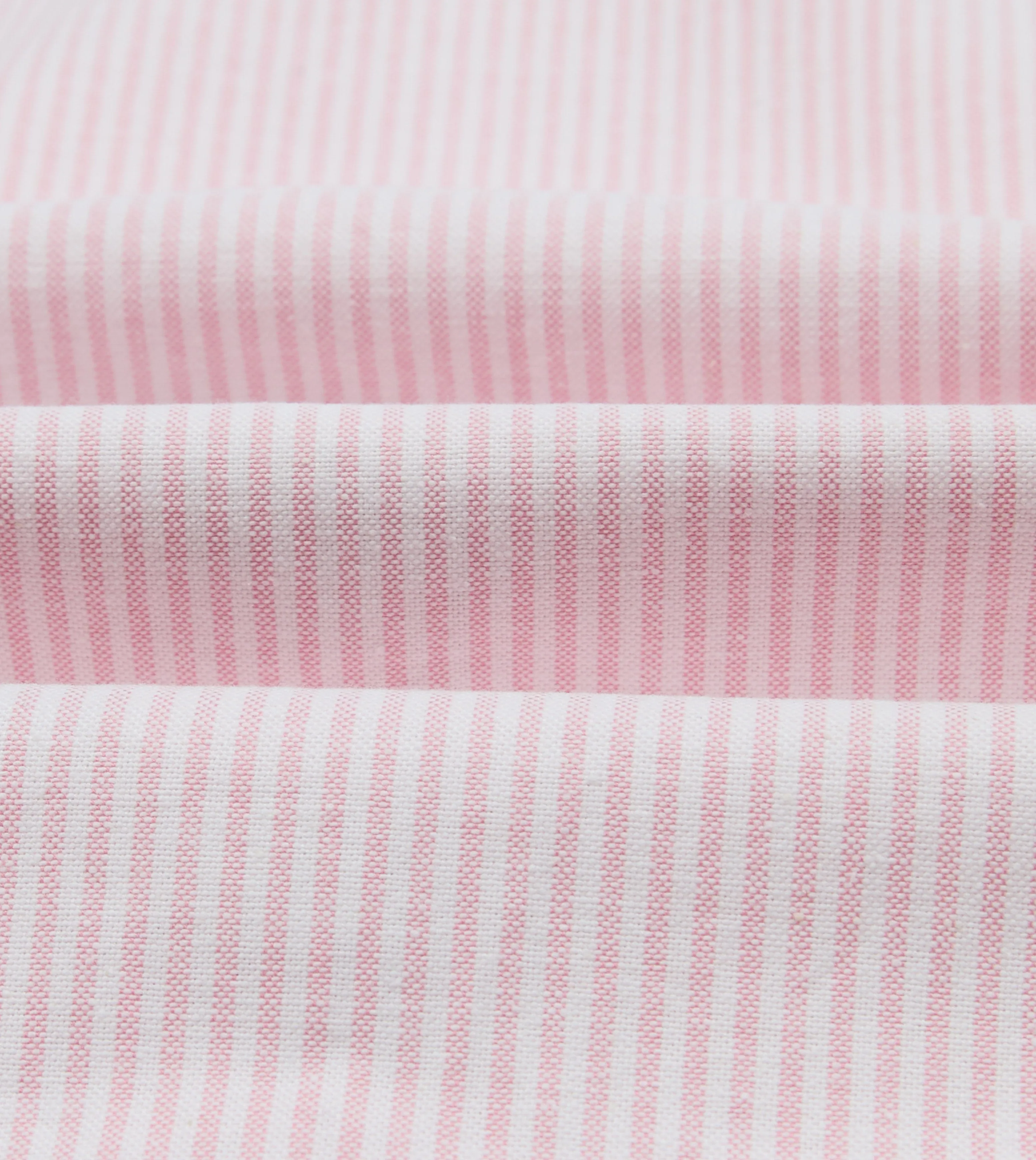 Pink Ticking Stripe Cotton Oxford Long Point Collar Western Shirt sold by Drake's London product image thumbnail 2