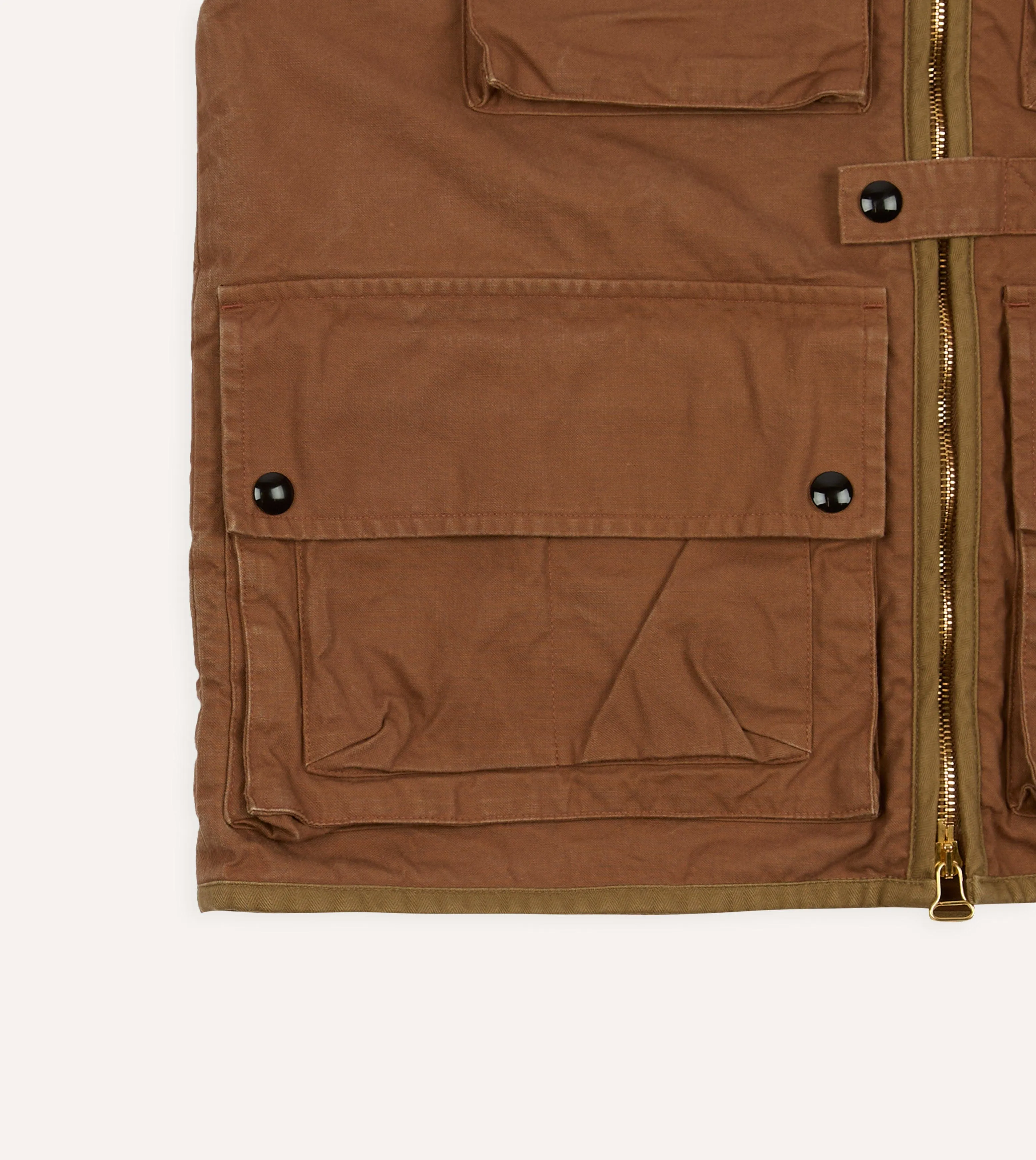 Rust Cotton Urban Safari Vest sold by Drake's London product image thumbnail 5