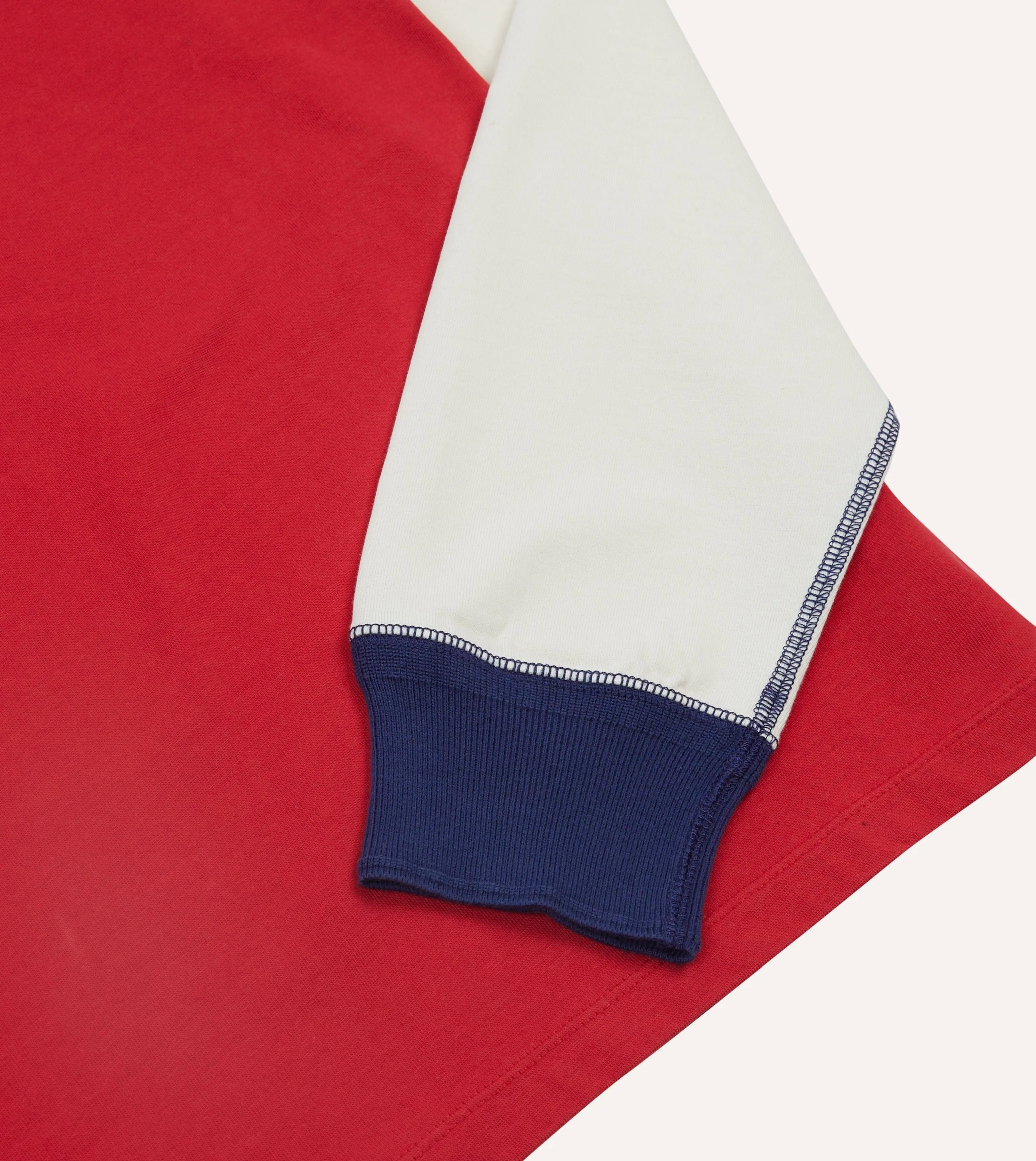 Red and Ecru Long Sleeve Raglan T-Shirt sold by Drake's London product image thumbnail 4