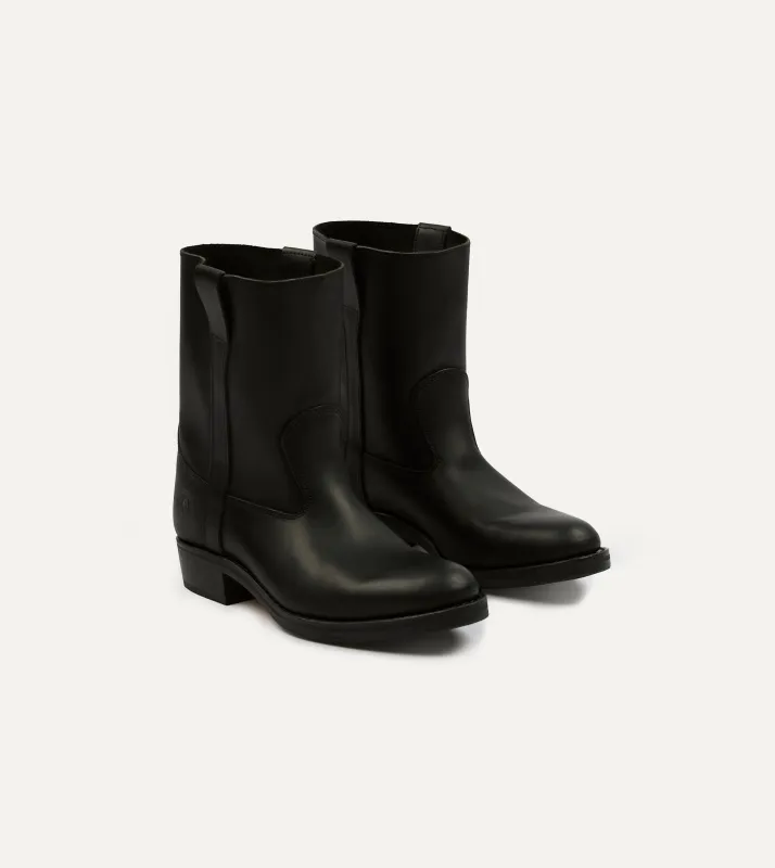 La Botte Gardiane Demi Camarguaise Black Leather Boots sold by Drake's London